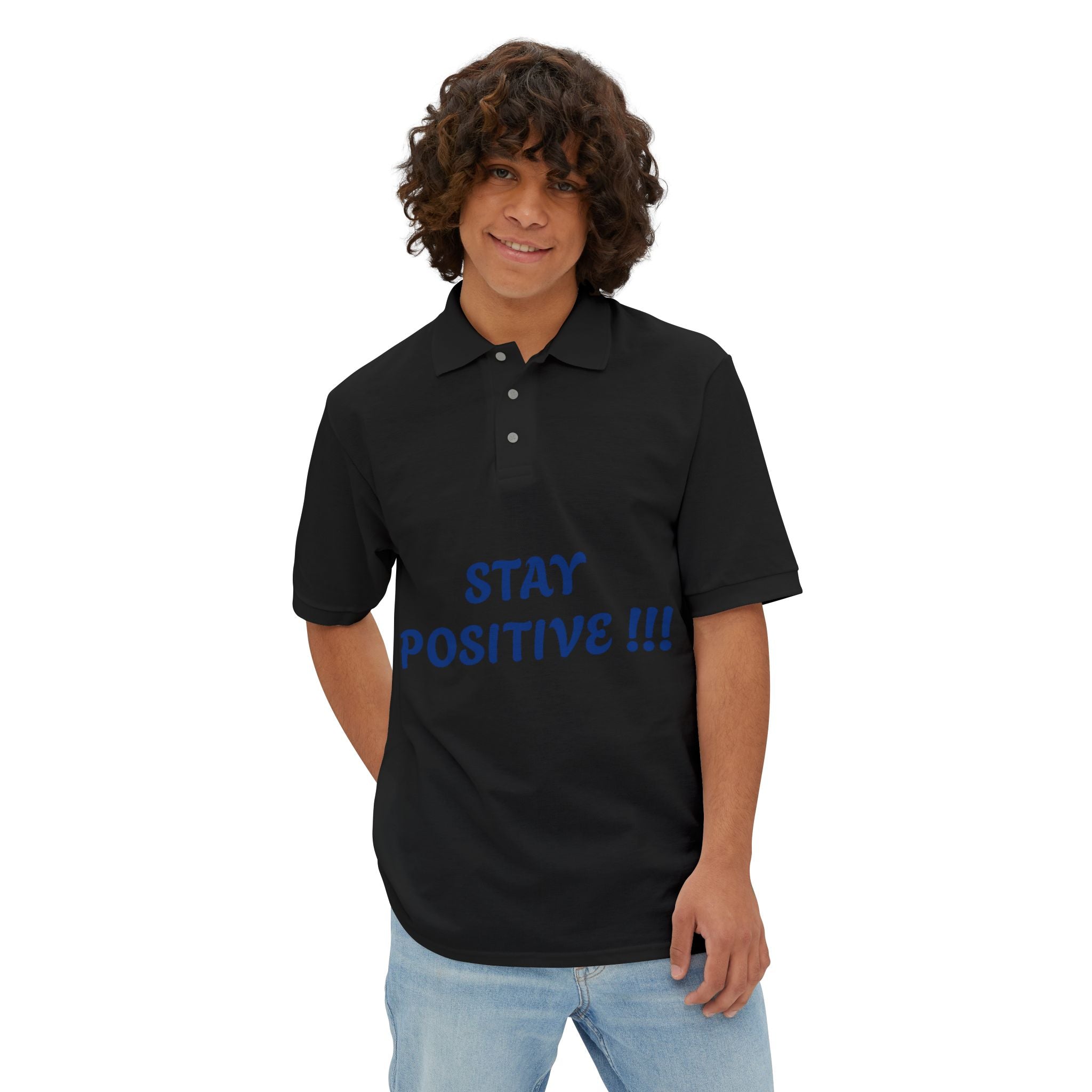 Men's Positive Vibes Polo - Stay Positive Tee for Everyday Comfort