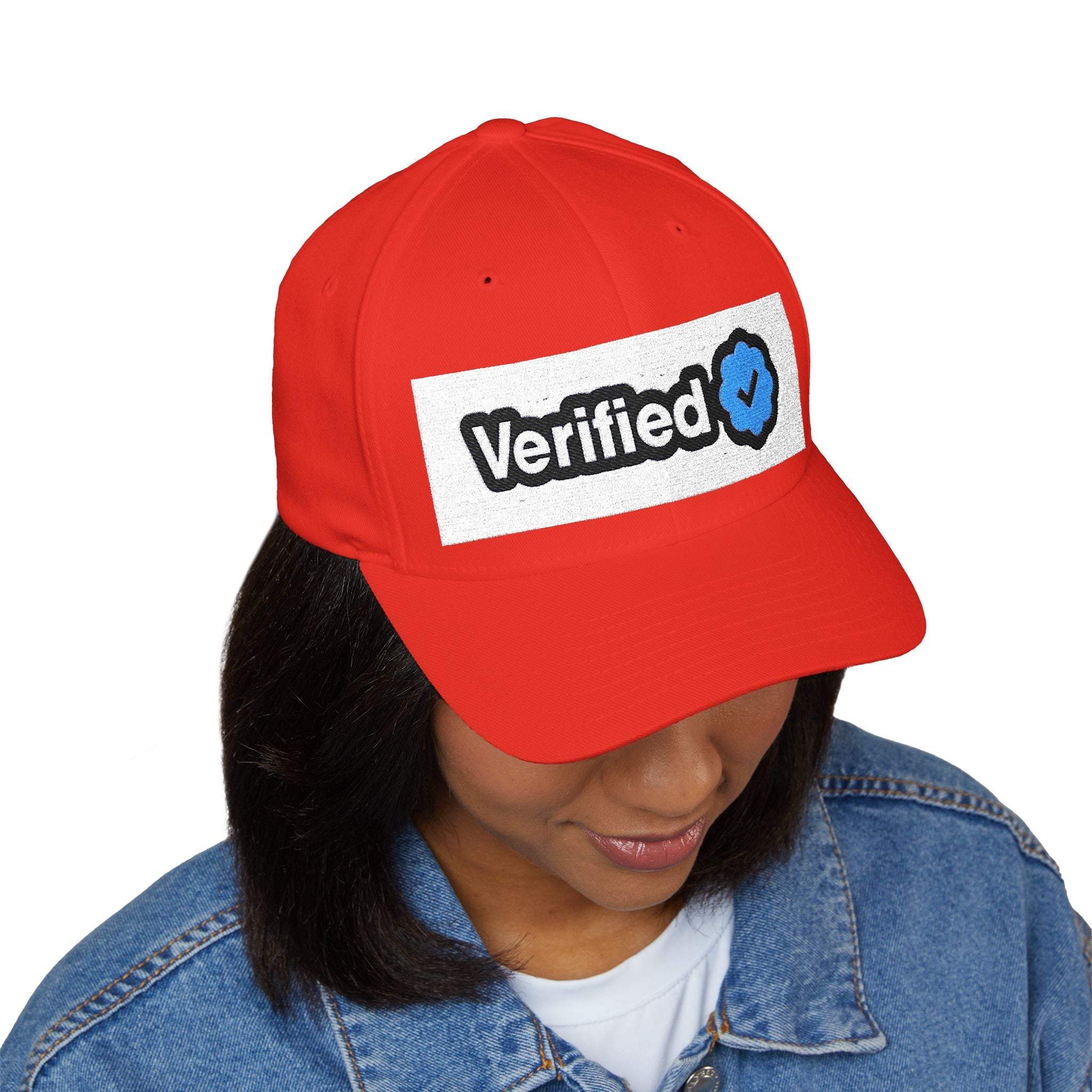 Verified Embroidered Cap - Stylish Closed-Back Hat for Casual Wear
