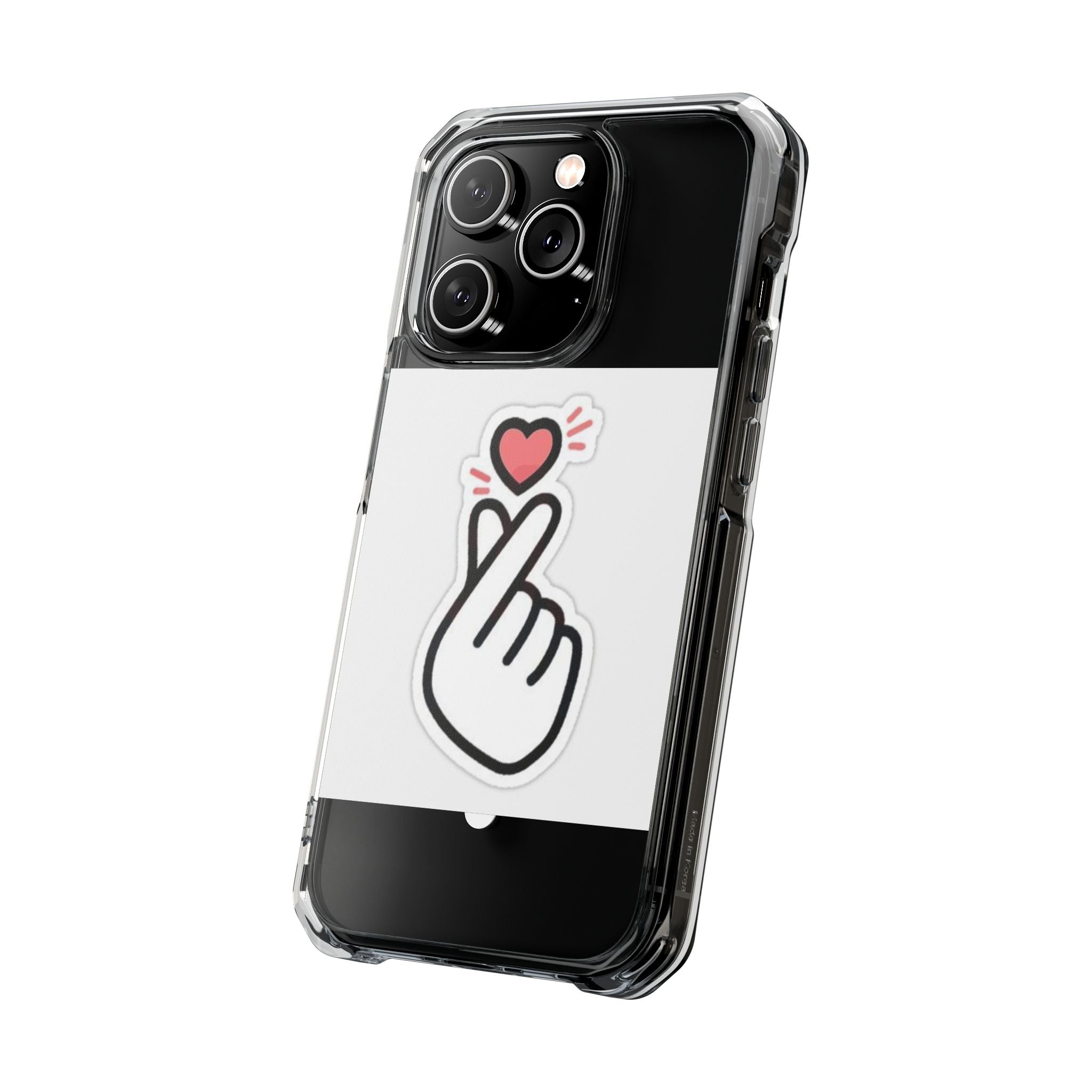 Magnetic Clear Phone Case - Heart Gesture Design