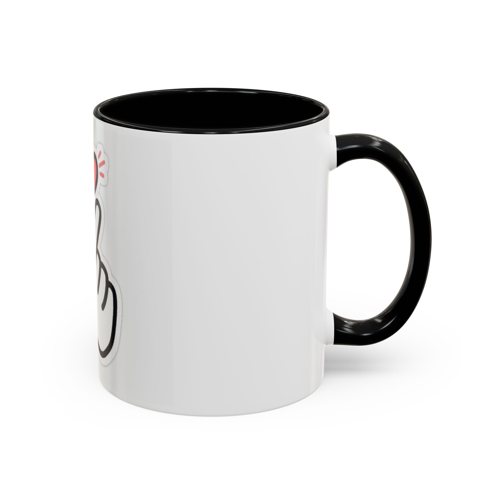 Love Gesture Accent Coffee Mug - Cute 11oz & 15oz Coffee Cup for Gifts
