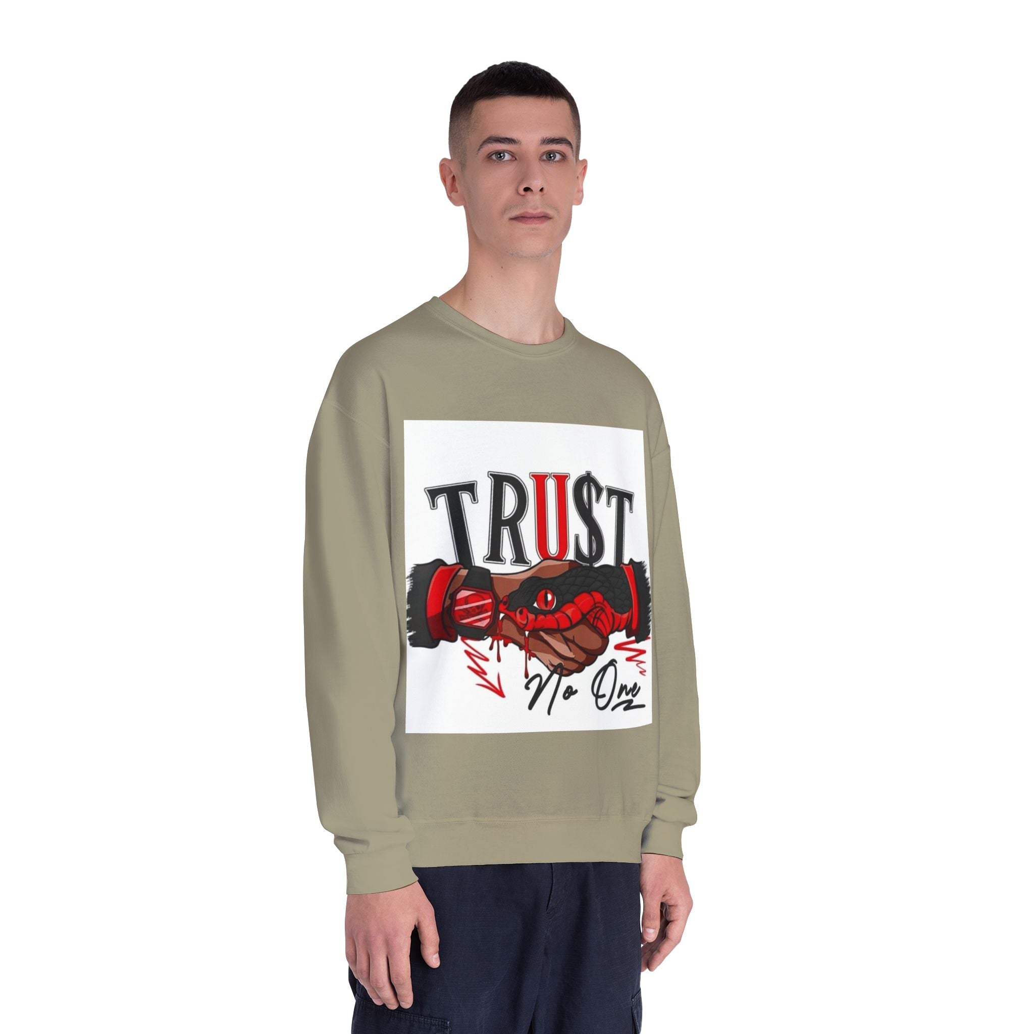 Trust No One Crewneck Sweatshirt - Unisex Graphic Pullover