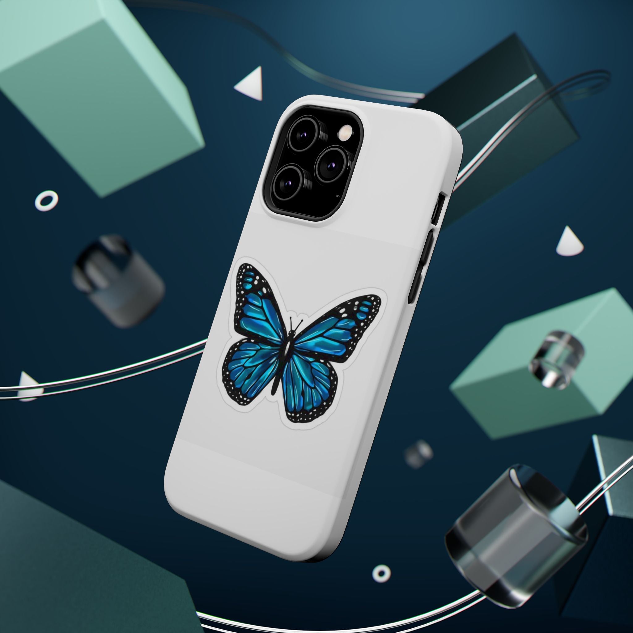 Blue Butterfly Magnetic Tough Case - Stylish Protection for Phone Lovers
