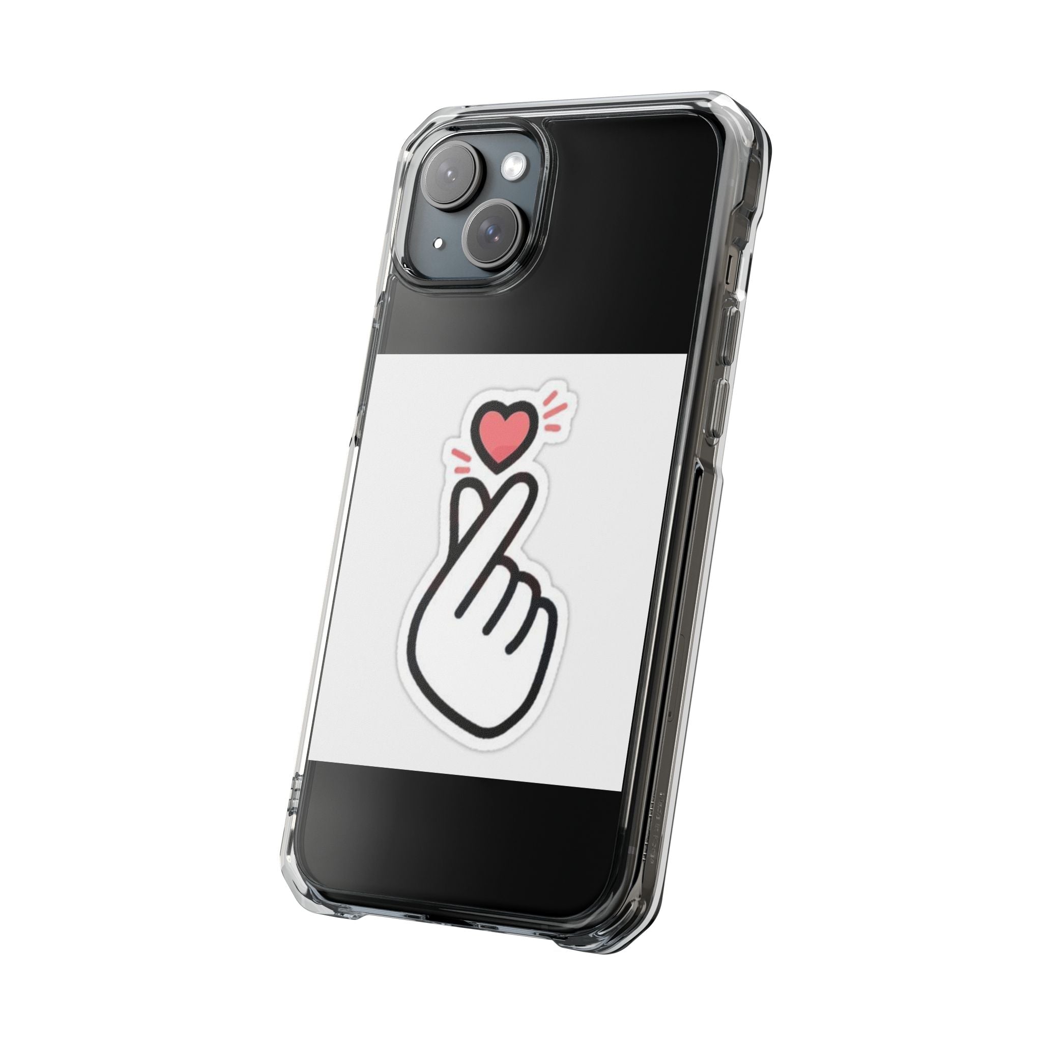 Magnetic Clear Phone Case - Heart Gesture Design