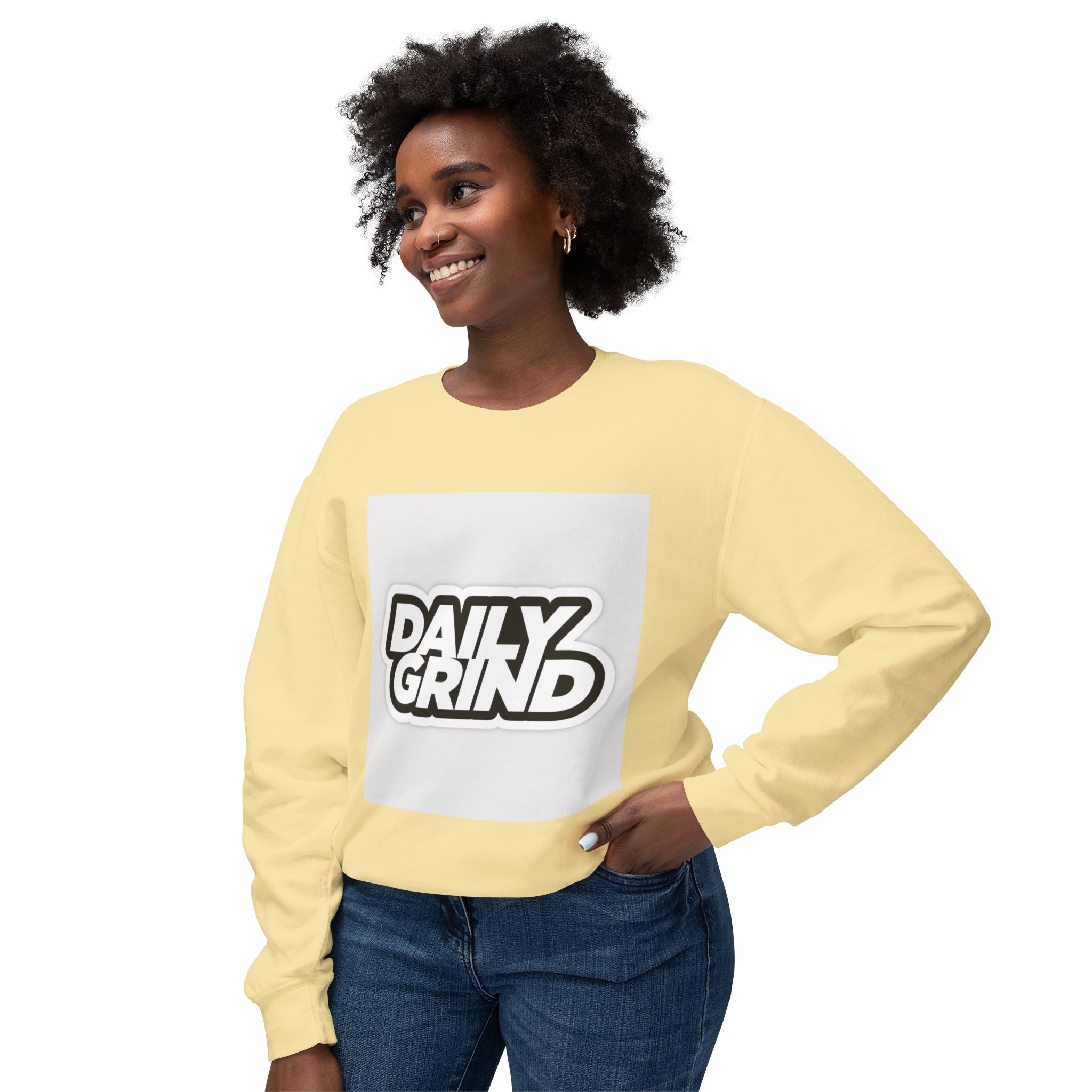 Daily Grind Unisex Lightweight Crewneck Sweatshirt - Motivational Casual Wear
