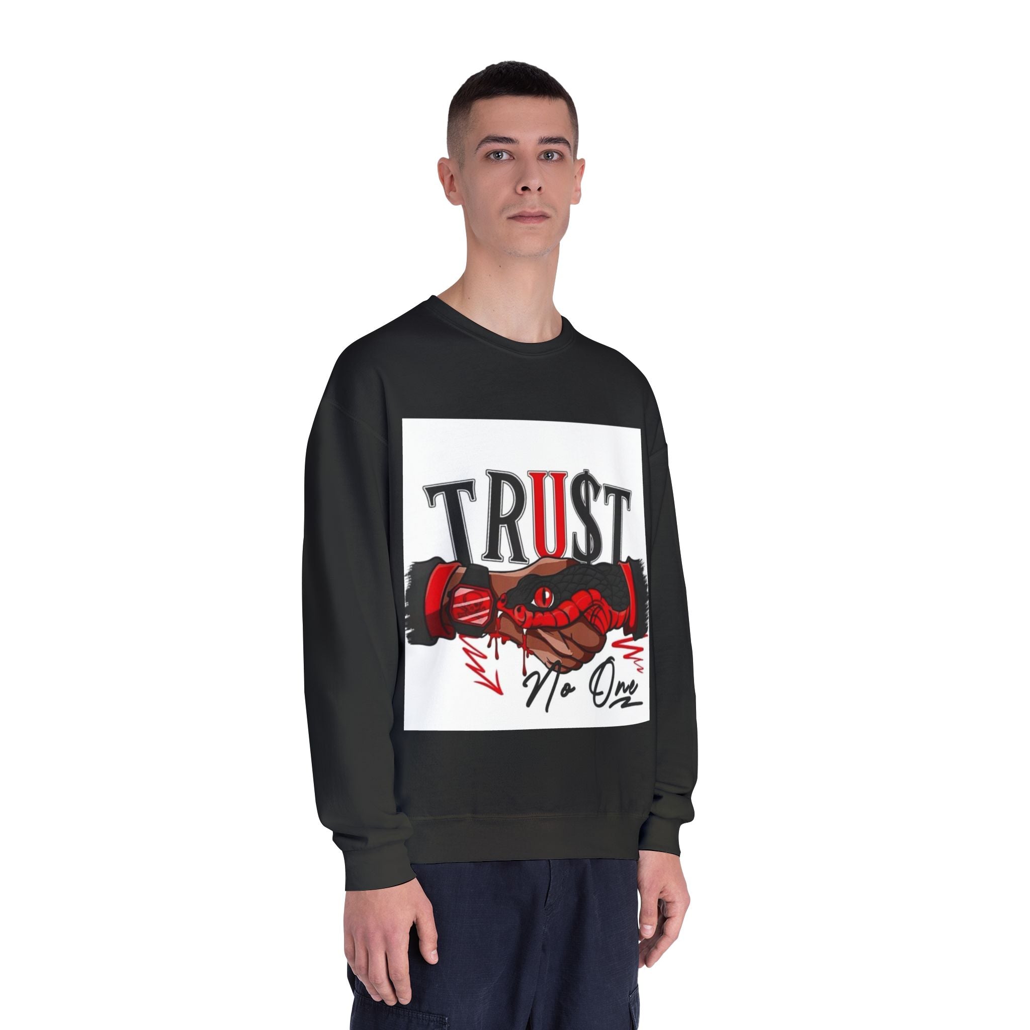 Trust No One Crewneck Sweatshirt - Unisex Graphic Pullover