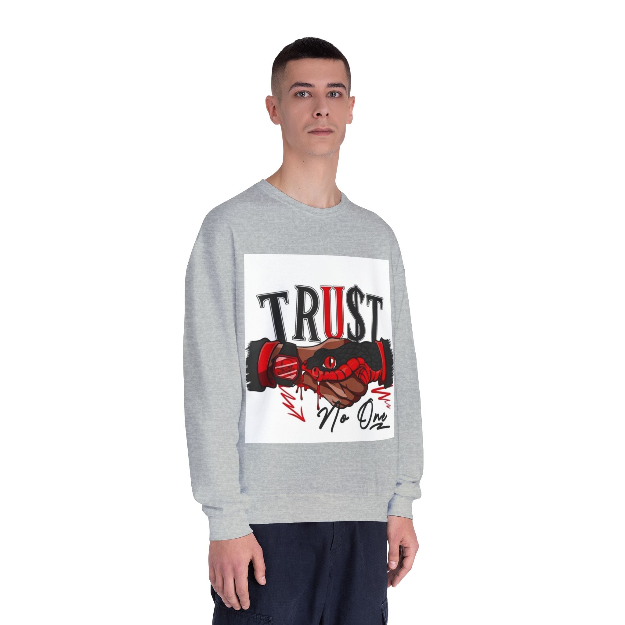 Trust No One Crewneck Sweatshirt - Unisex Graphic Pullover