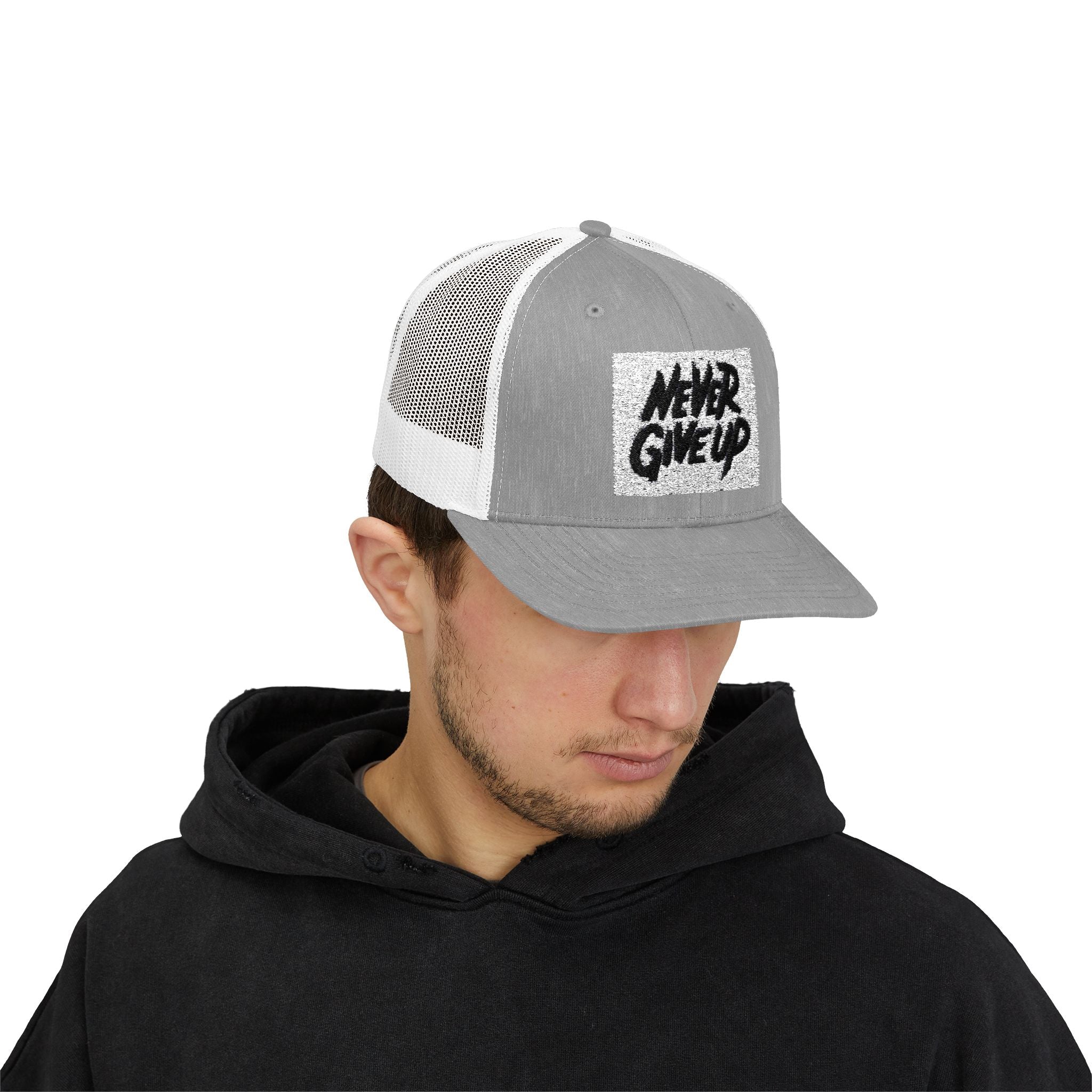 Never Give Up Snapback Trucker Cap - Motivational Hat for Everyday Inspiration