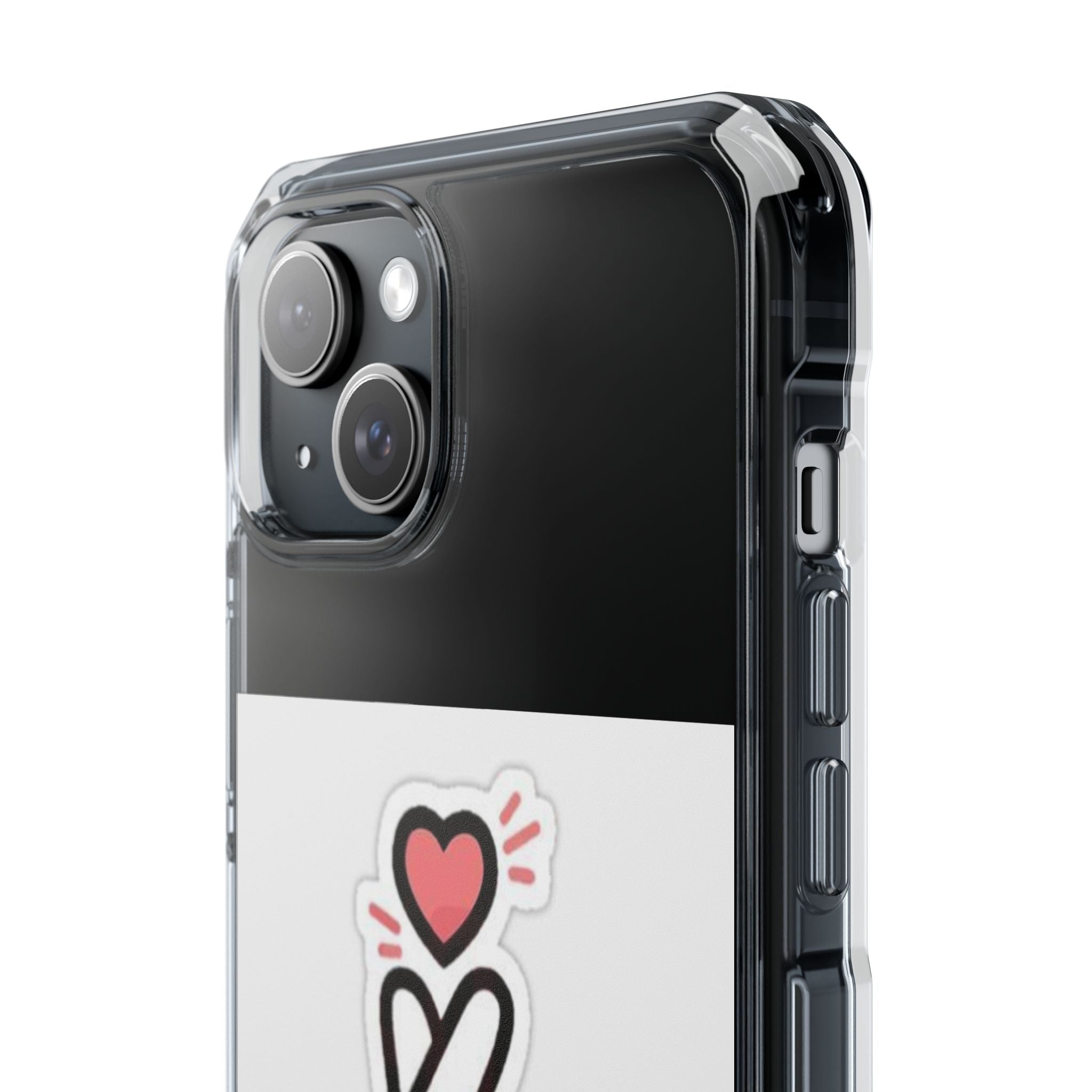 Magnetic Clear Phone Case - Heart Gesture Design