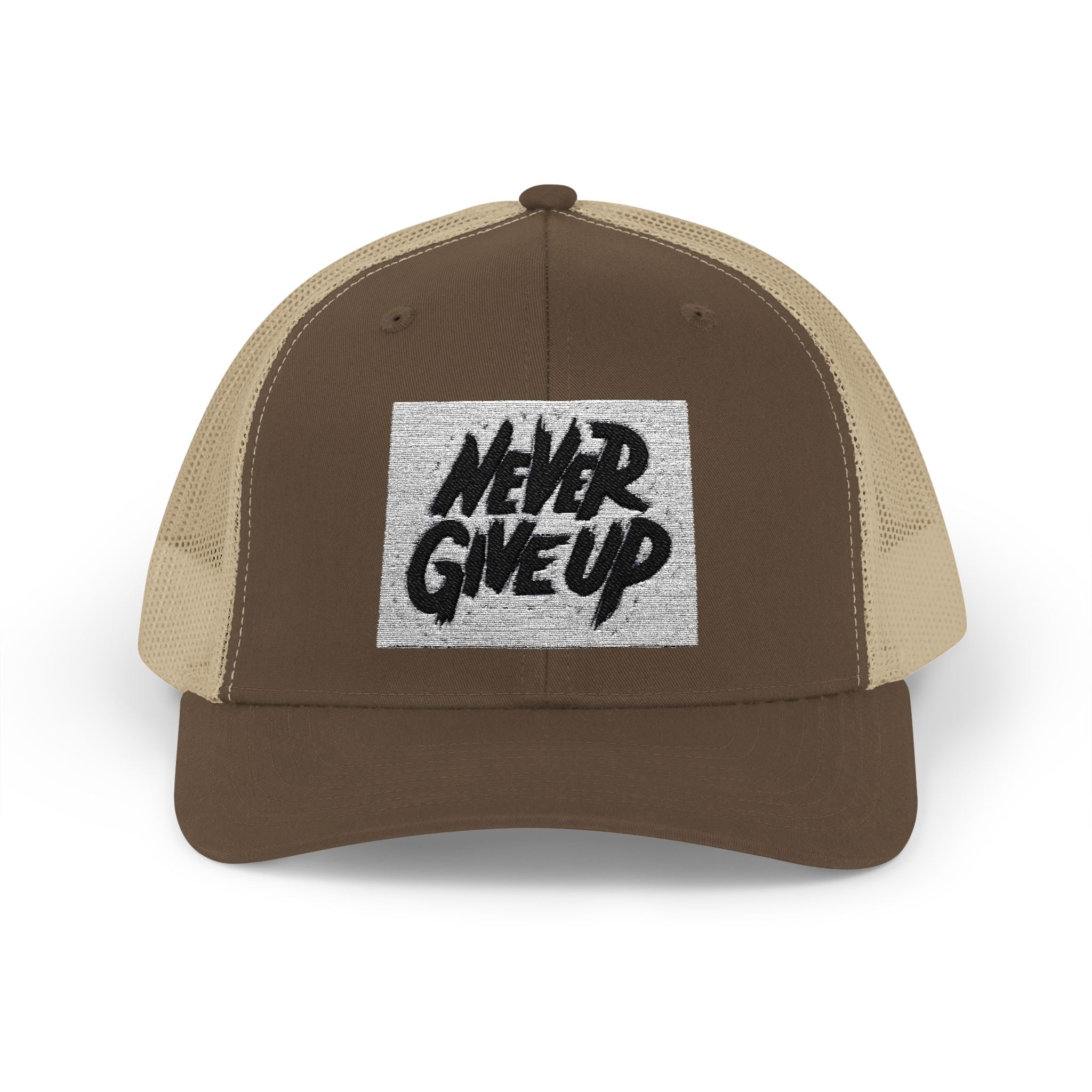 Never Give Up Snapback Trucker Cap - Motivational Hat for Everyday Inspiration