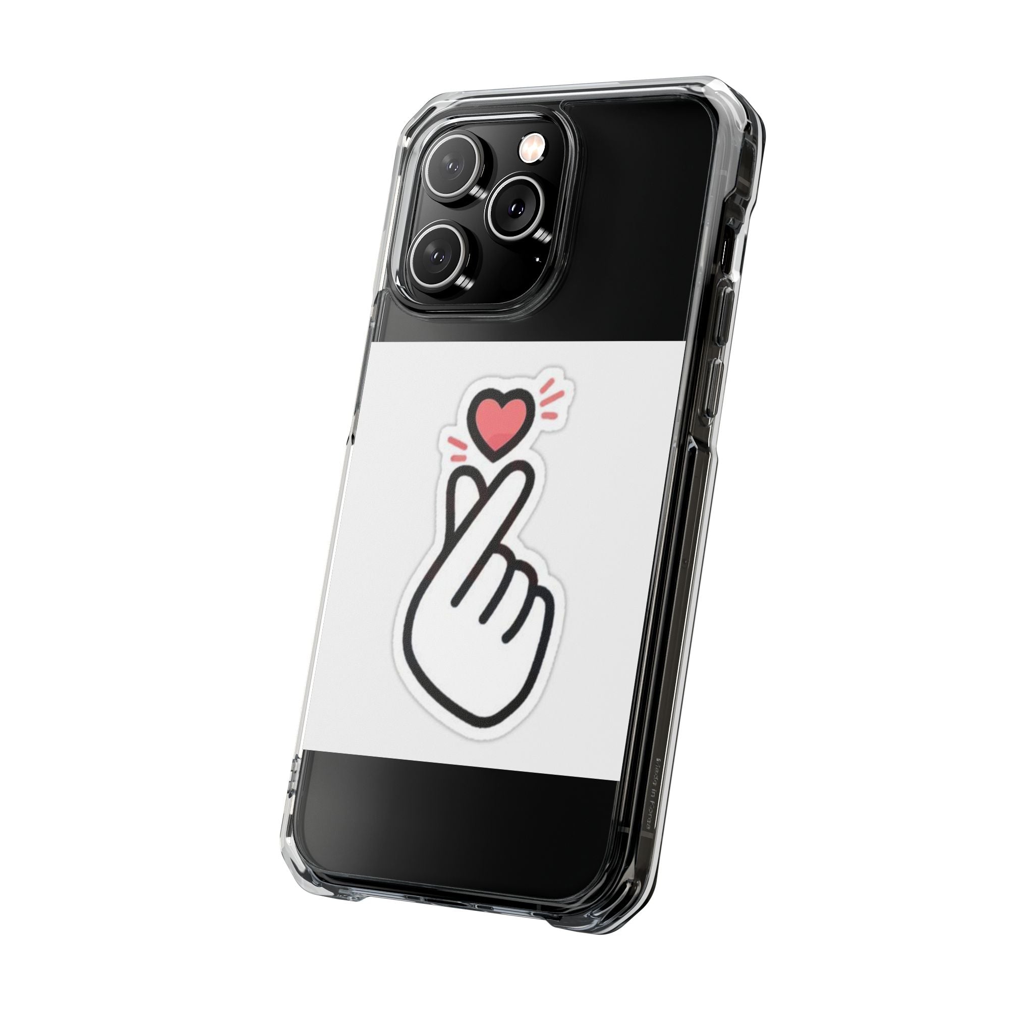 Magnetic Clear Phone Case - Heart Gesture Design