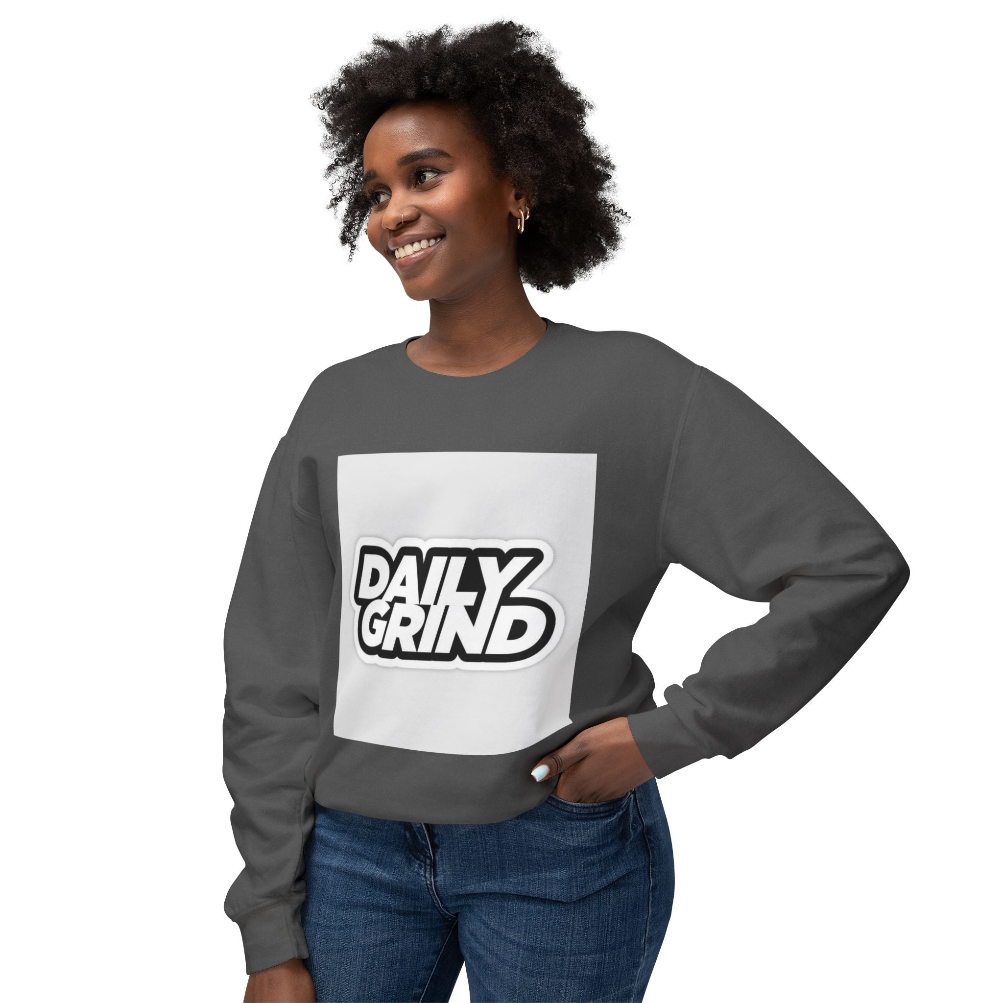 Daily Grind Unisex Lightweight Crewneck Sweatshirt - Motivational Casual Wear