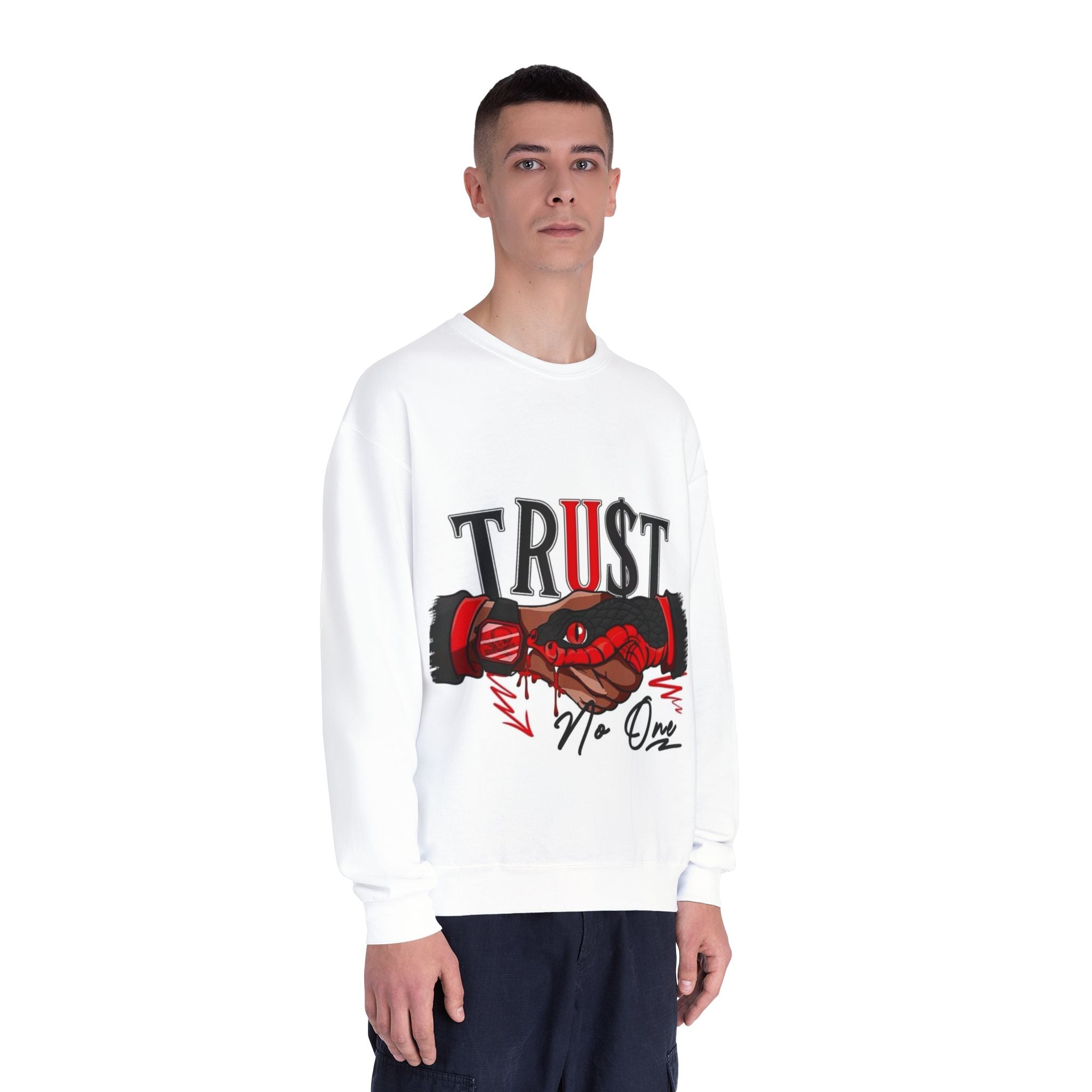 Trust No One Crewneck Sweatshirt - Unisex Graphic Pullover