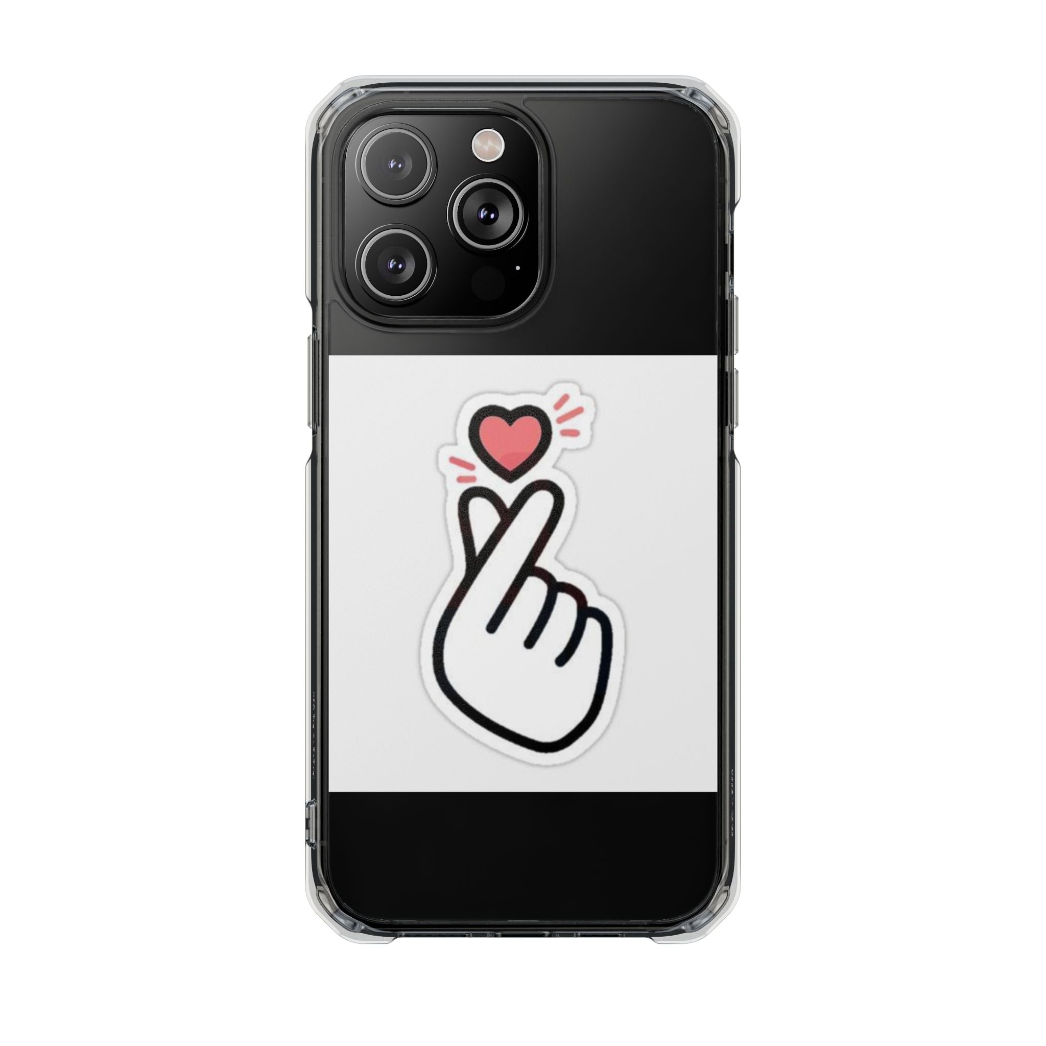 Magnetic Clear Phone Case - Heart Gesture Design