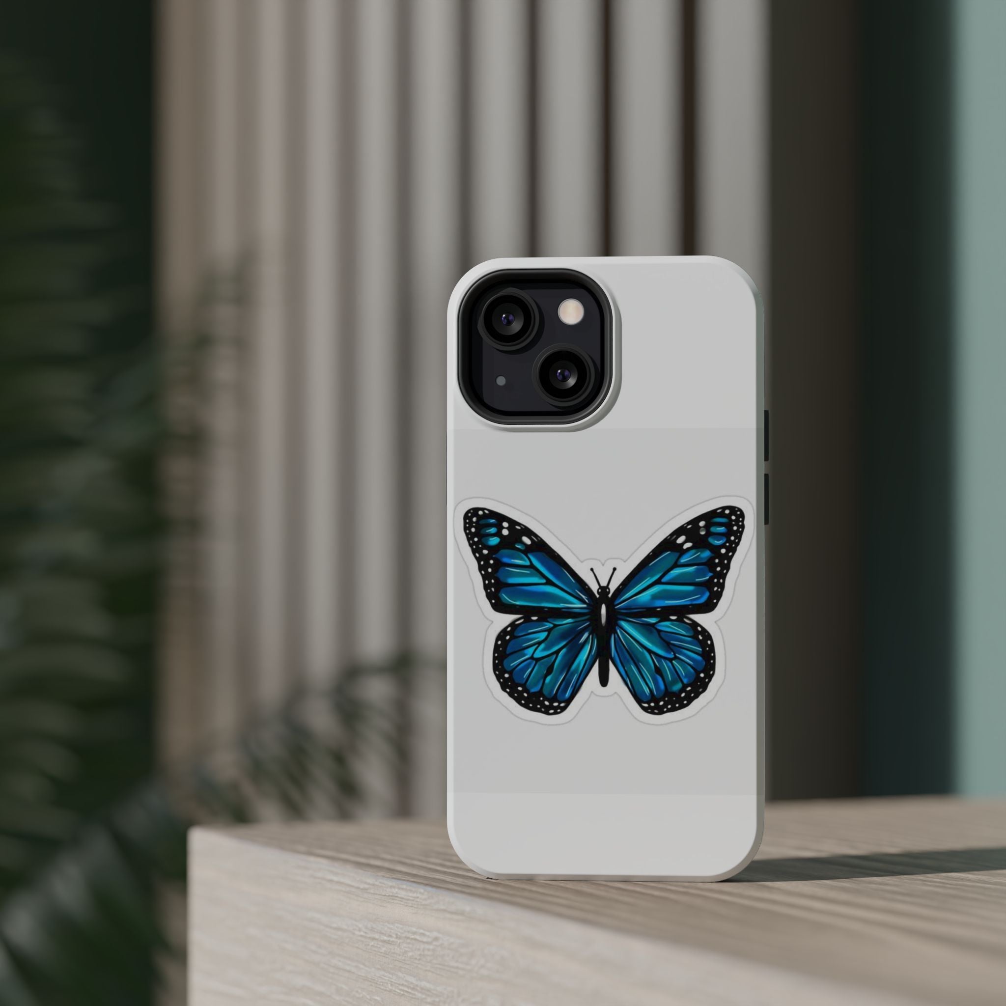 Blue Butterfly Magnetic Tough Case - Stylish Protection for Phone Lovers