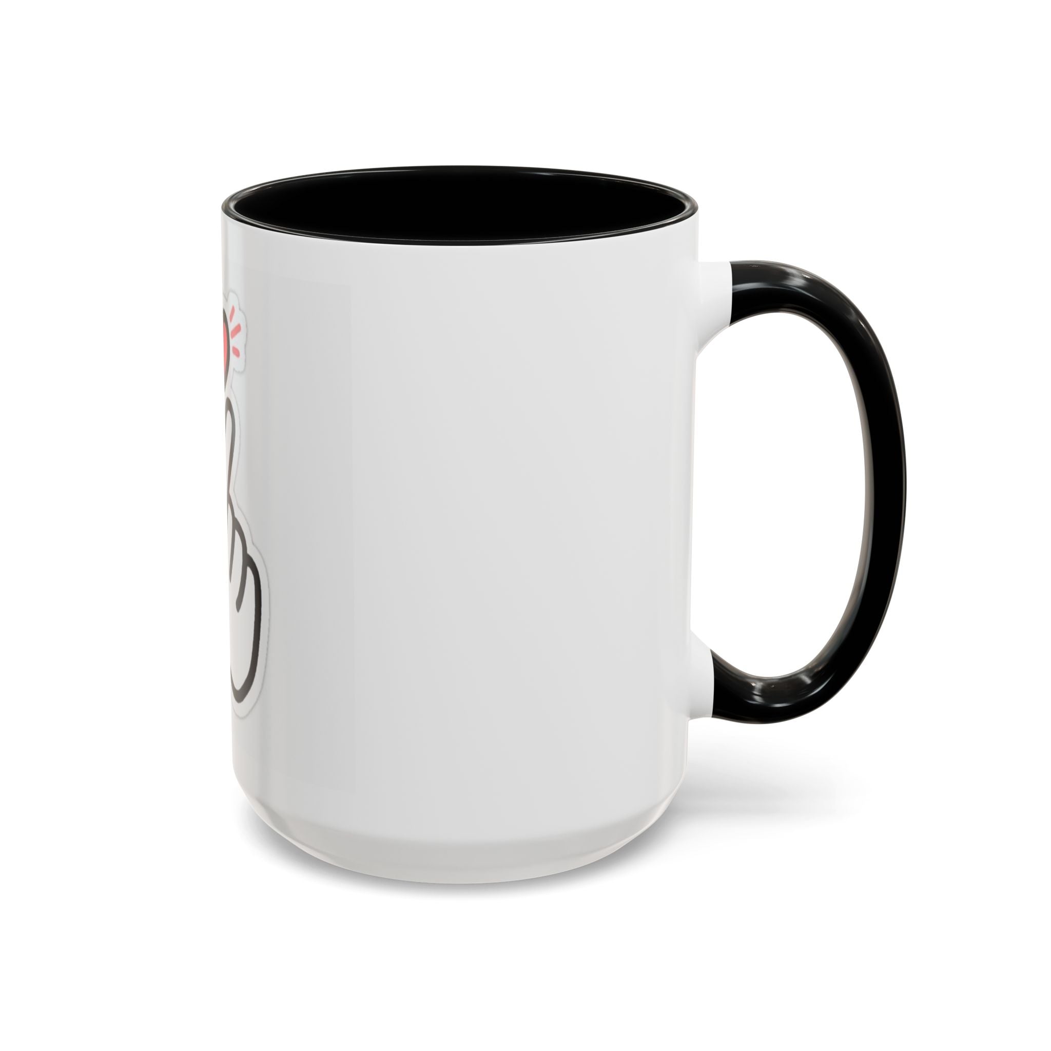 Love Gesture Accent Coffee Mug - Cute 11oz & 15oz Coffee Cup for Gifts