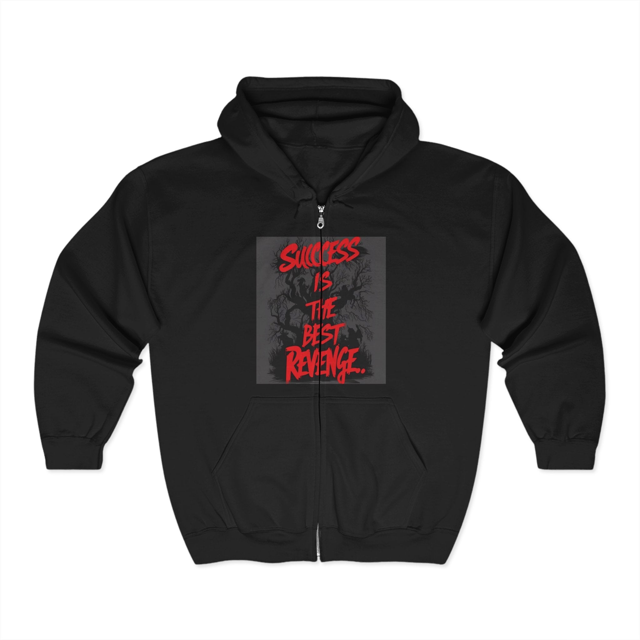 Motivational Full Zip Hoodie - "Success is the Best Revenge"