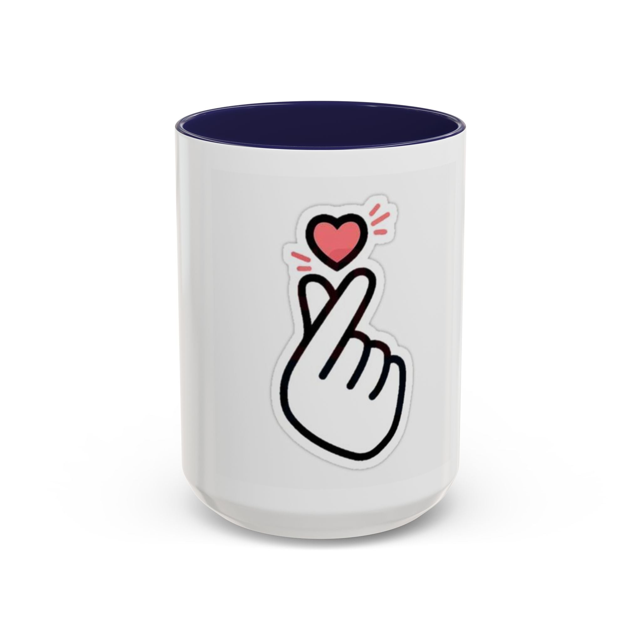 Love Gesture Accent Coffee Mug - Cute 11oz & 15oz Coffee Cup for Gifts