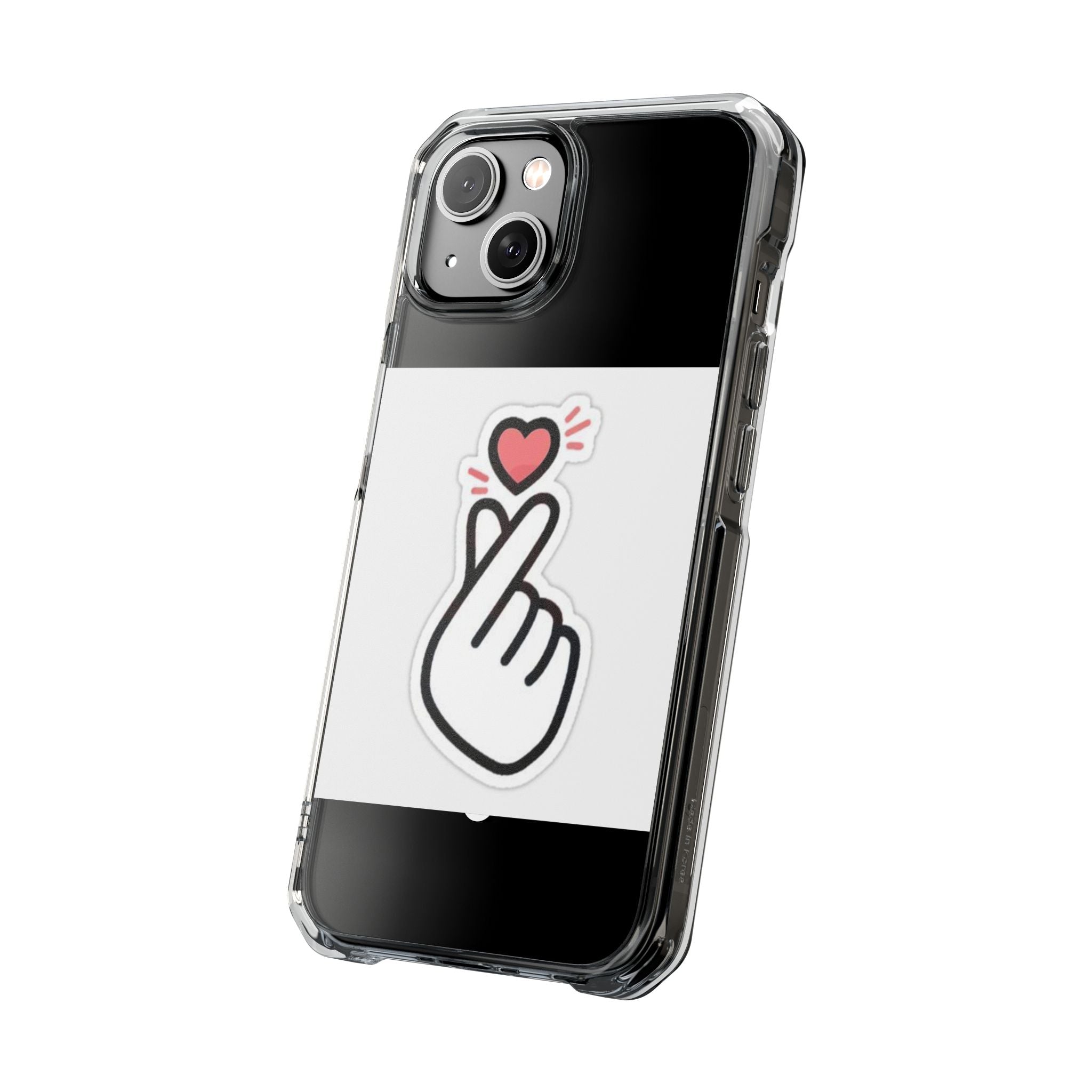 Magnetic Clear Phone Case - Heart Gesture Design