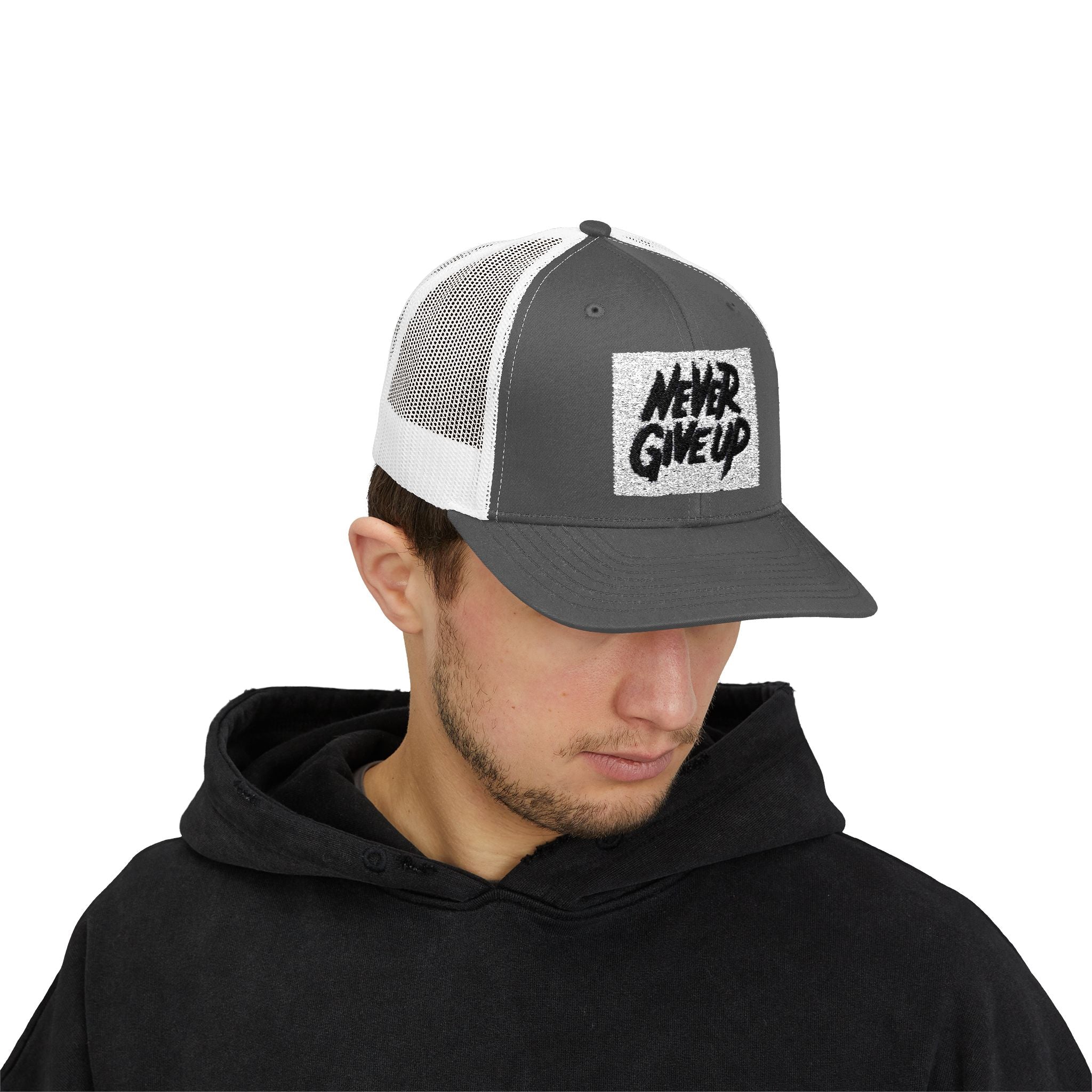Never Give Up Snapback Trucker Cap - Motivational Hat for Everyday Inspiration