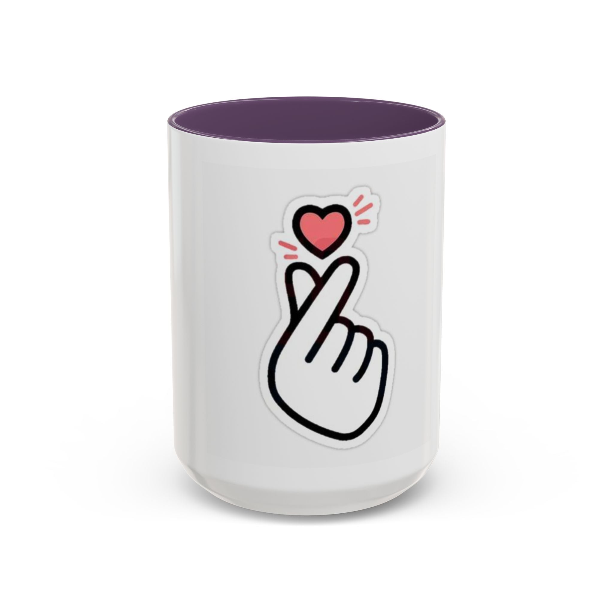 Love Gesture Accent Coffee Mug - Cute 11oz & 15oz Coffee Cup for Gifts