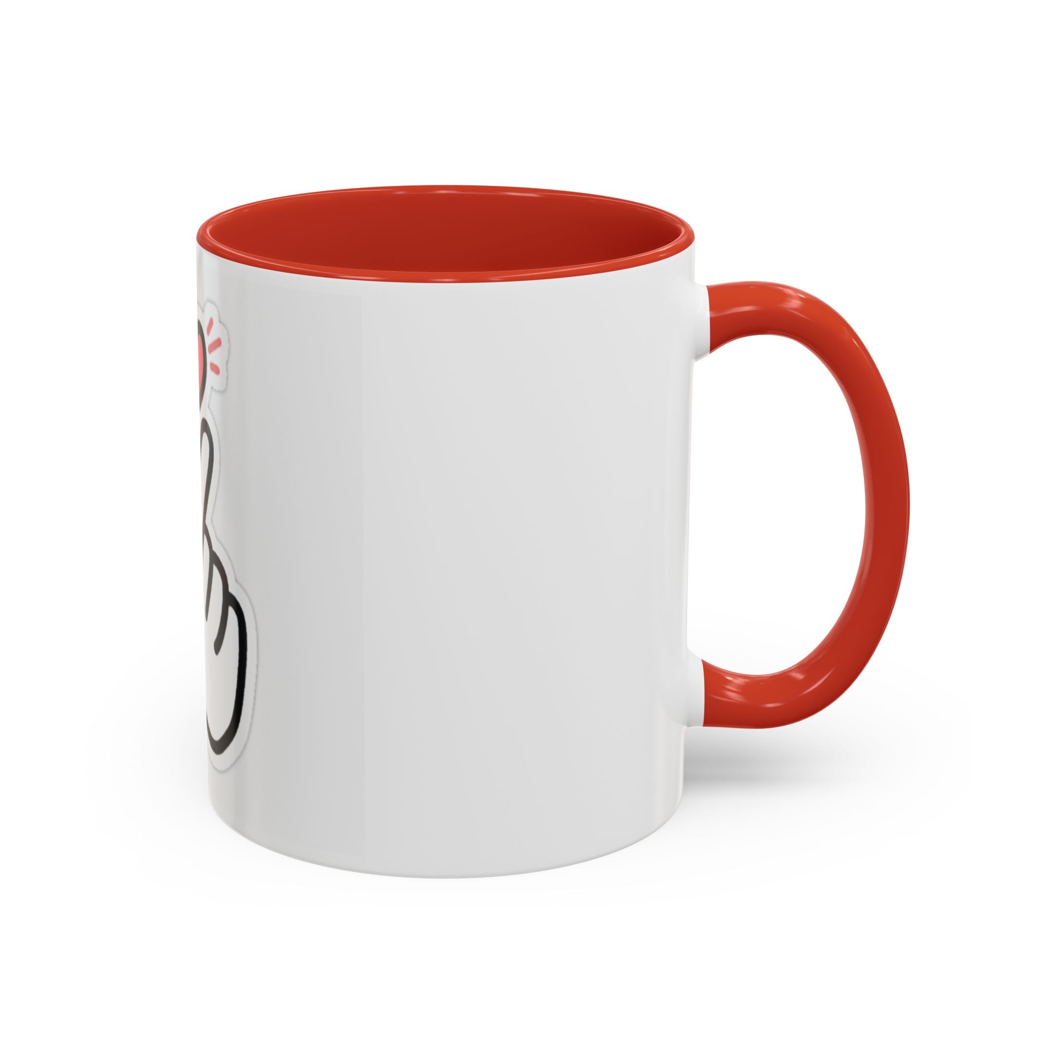 Love Gesture Accent Coffee Mug - Cute 11oz & 15oz Coffee Cup for Gifts