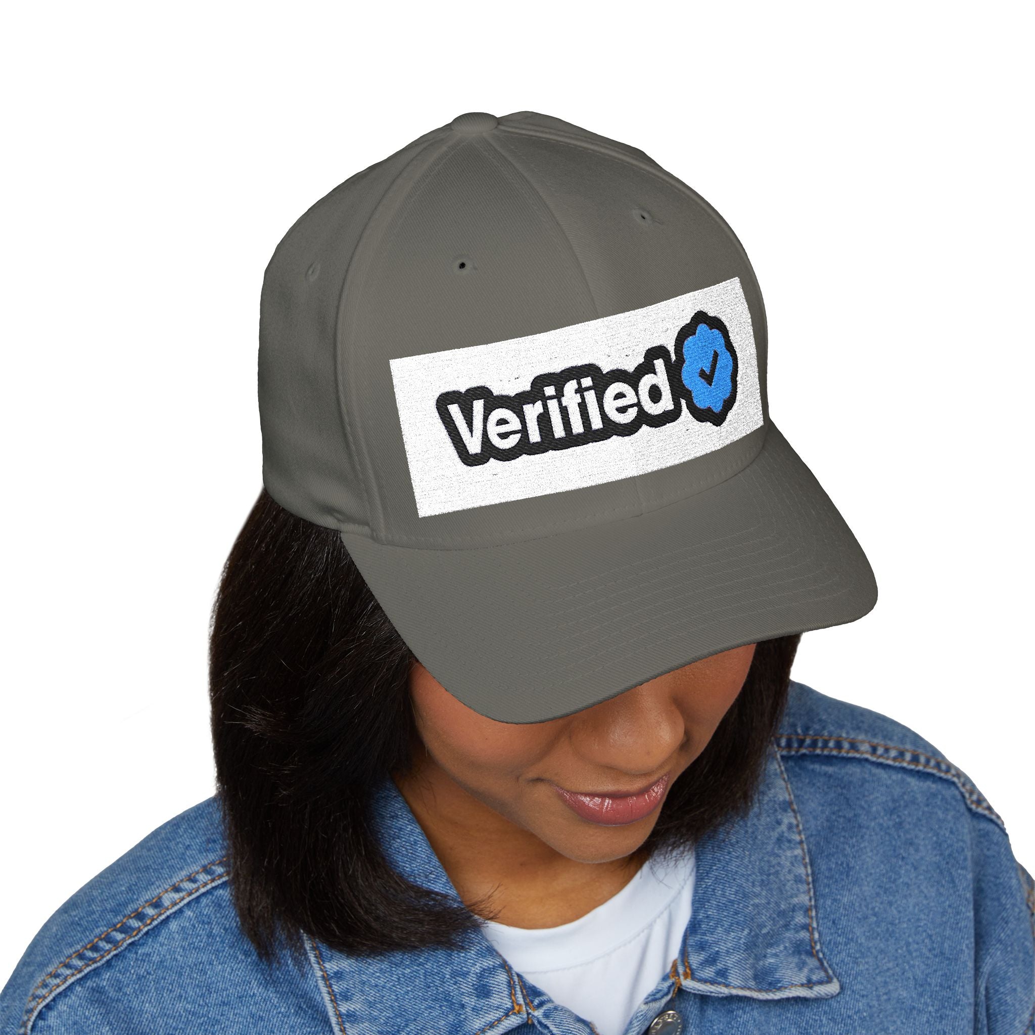 Verified Embroidered Cap - Stylish Closed-Back Hat for Casual Wear