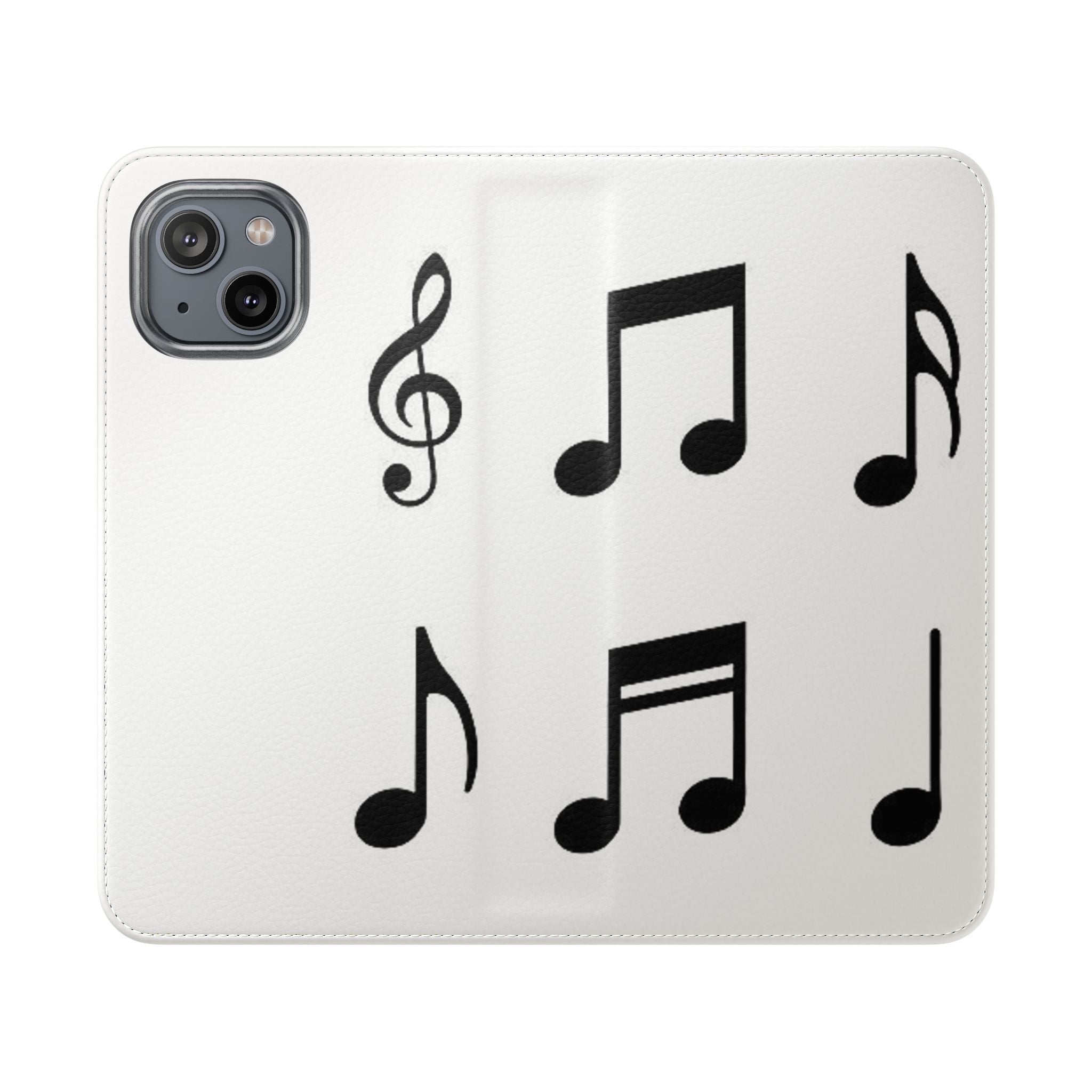Musical Notes Flip Case - Stylish Phone Cover for Music Lovers