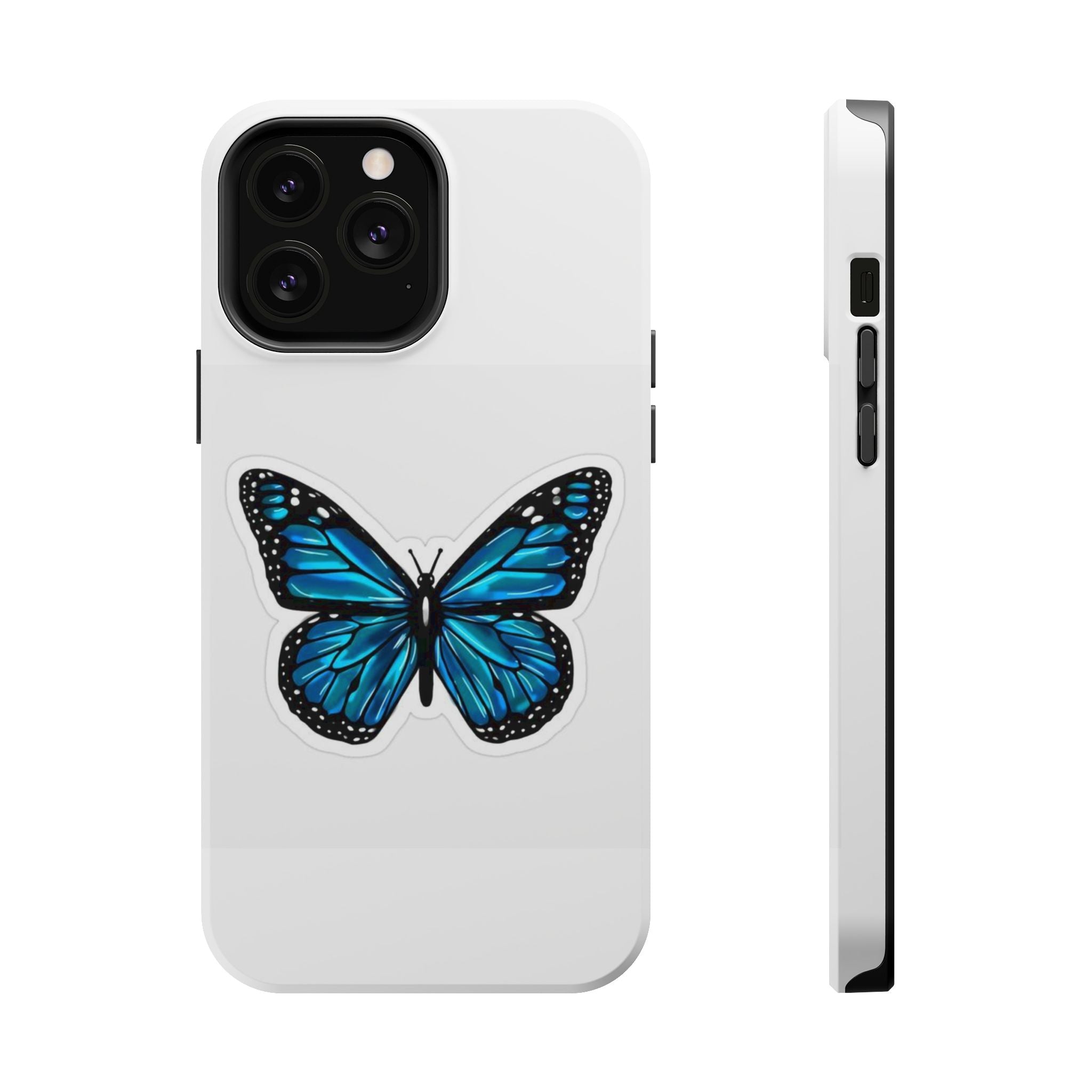 Blue Butterfly Magnetic Tough Case - Stylish Protection for Phone Lovers