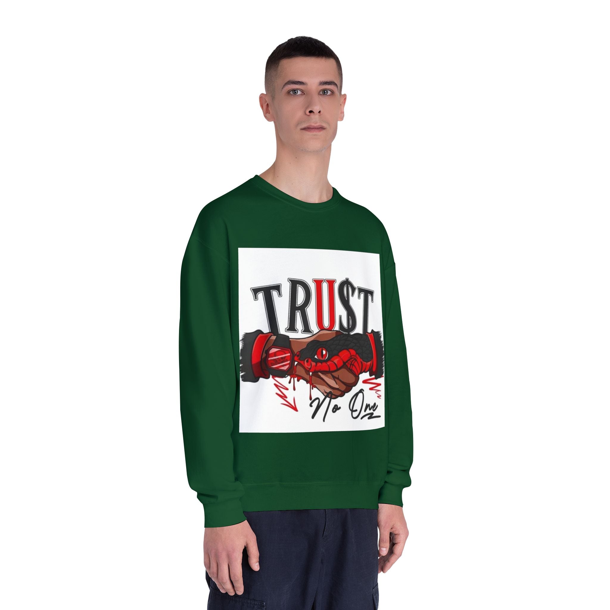 Trust No One Crewneck Sweatshirt - Unisex Graphic Pullover