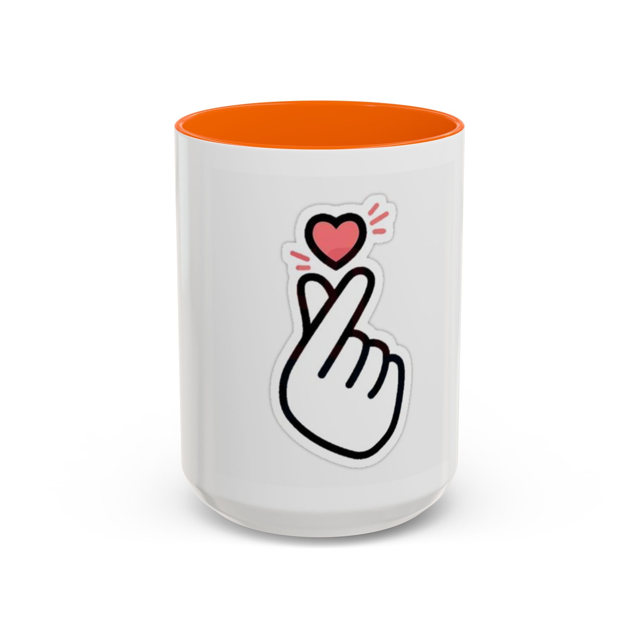 Love Gesture Accent Coffee Mug - Cute 11oz & 15oz Coffee Cup for Gifts