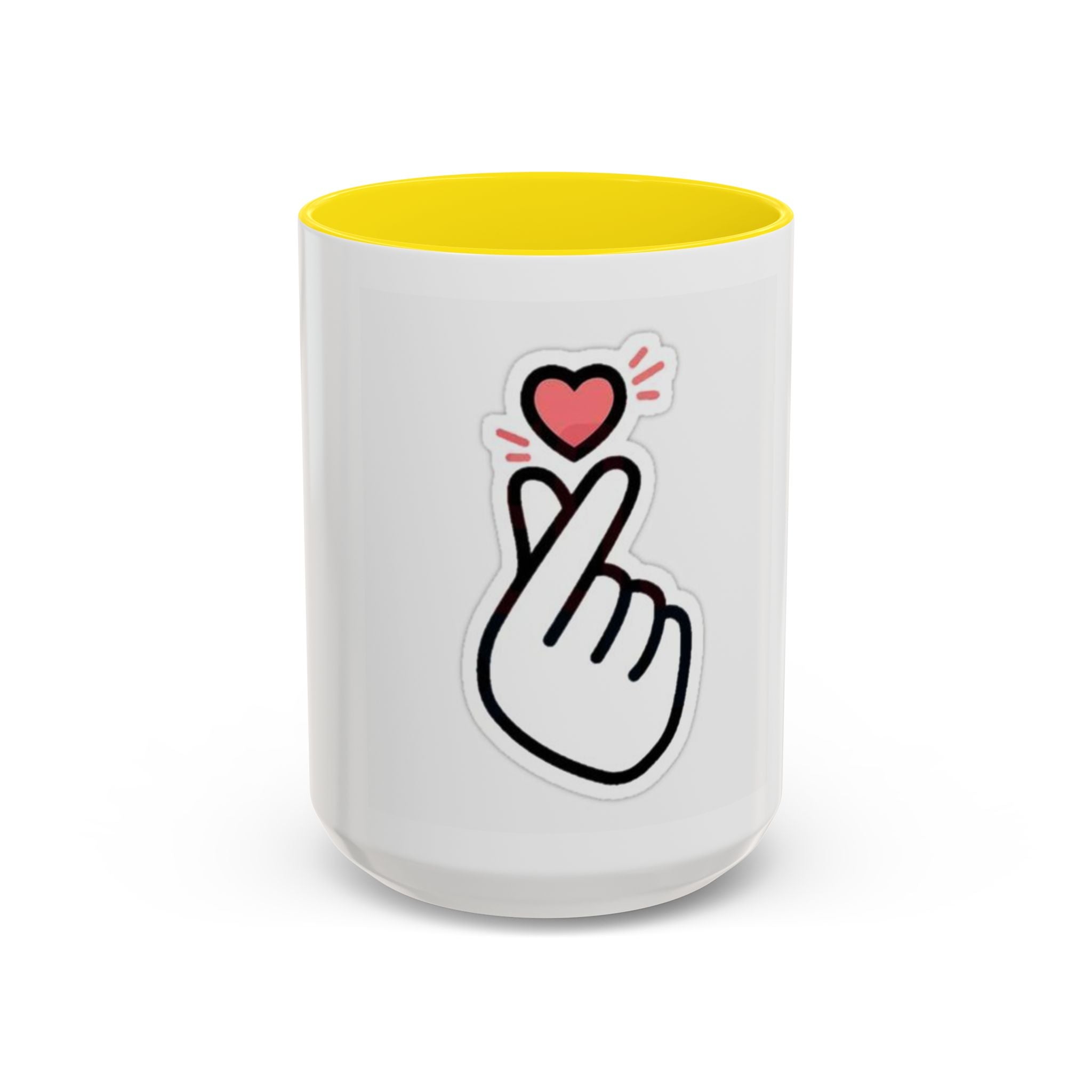 Love Gesture Accent Coffee Mug - Cute 11oz & 15oz Coffee Cup for Gifts