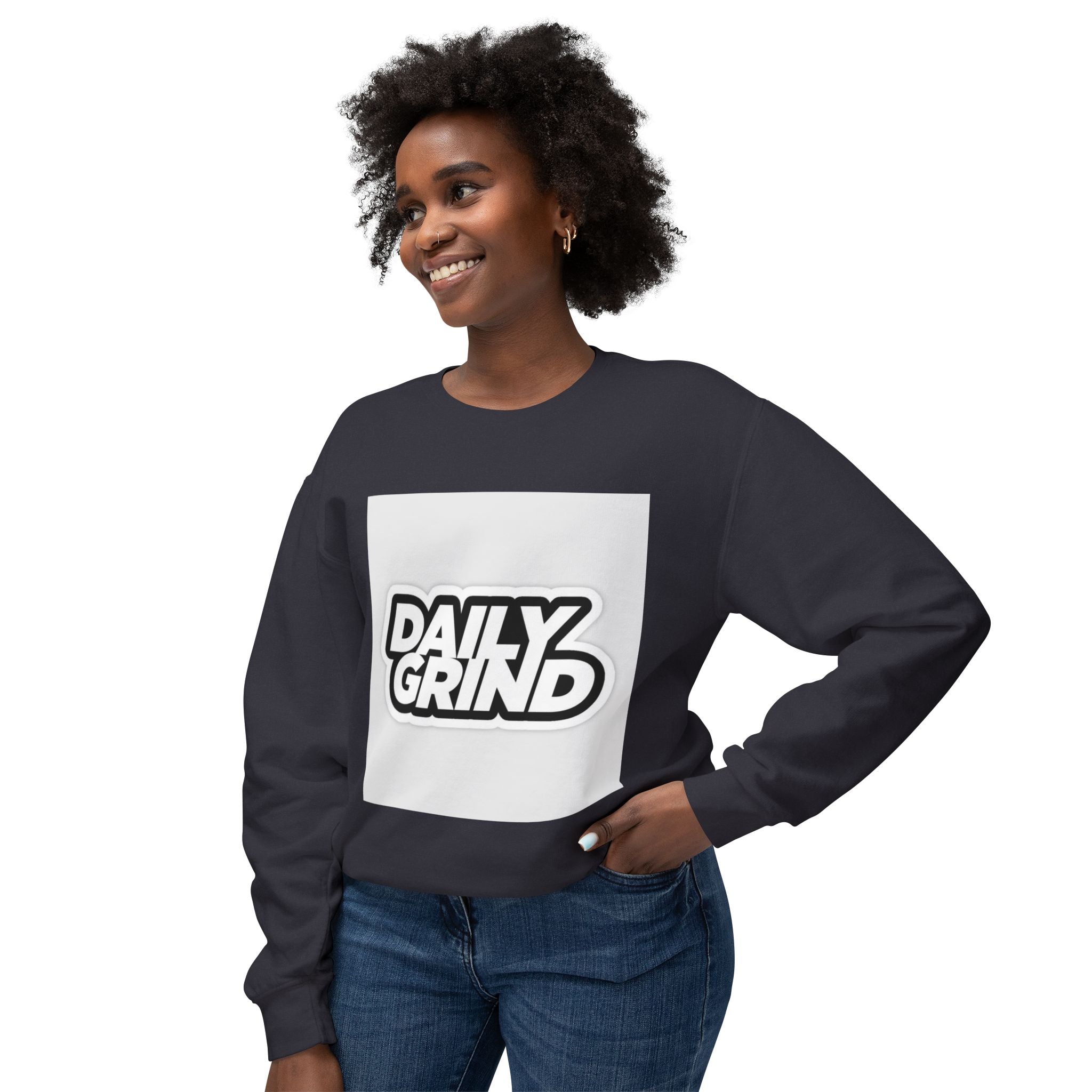 Daily Grind Unisex Lightweight Crewneck Sweatshirt - Motivational Casual Wear