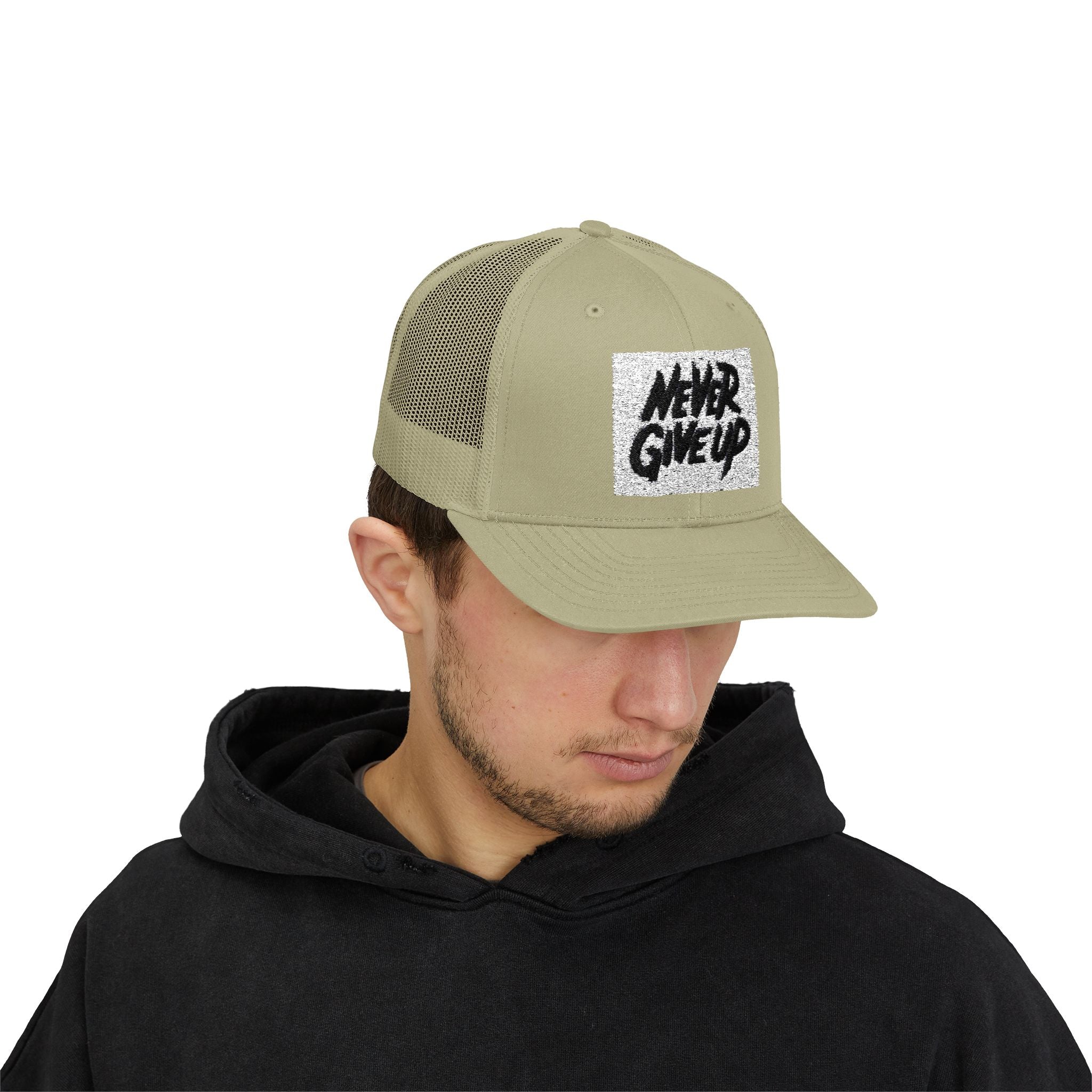 Never Give Up Snapback Trucker Cap - Motivational Hat for Everyday Inspiration