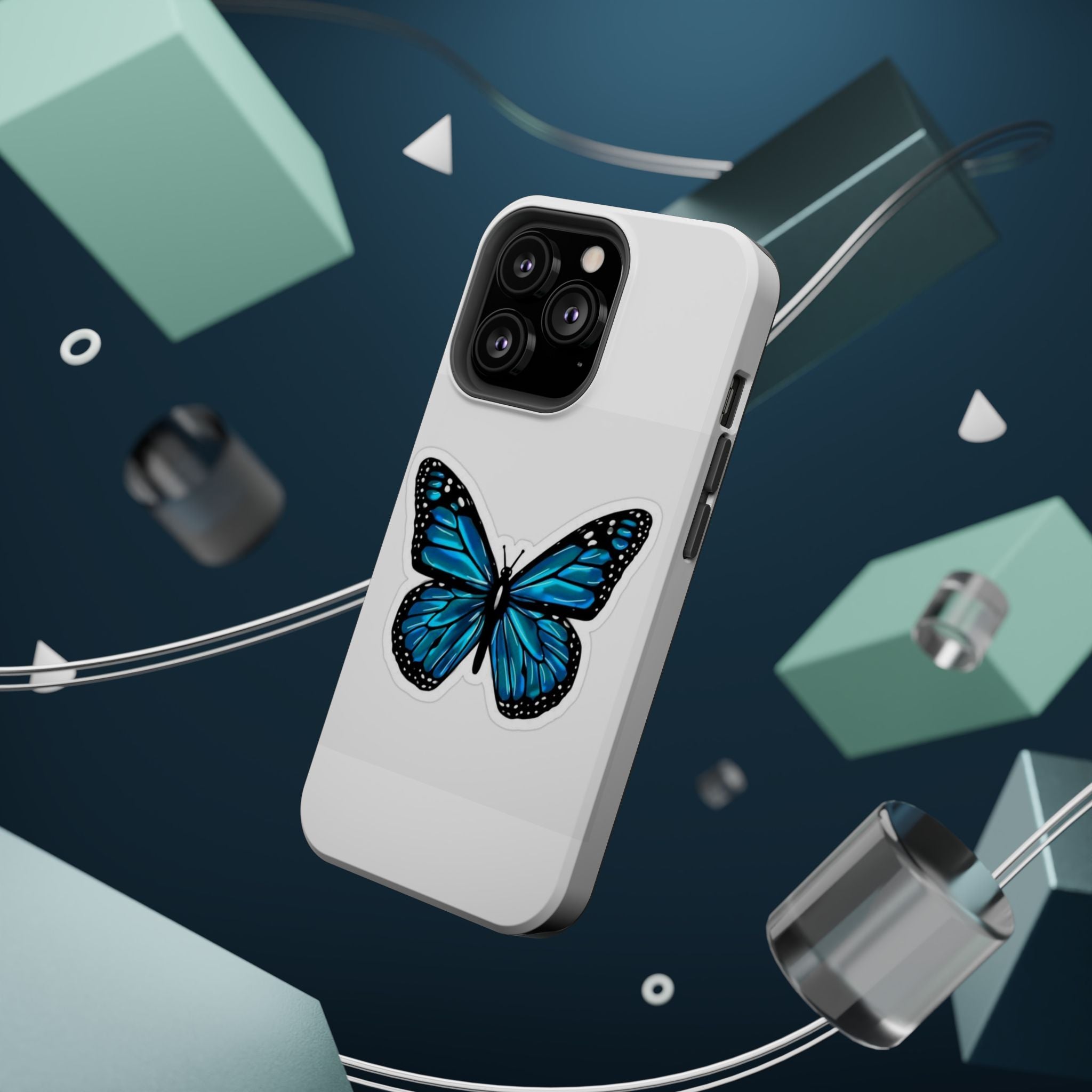 Blue Butterfly Magnetic Tough Case - Stylish Protection for Phone Lovers
