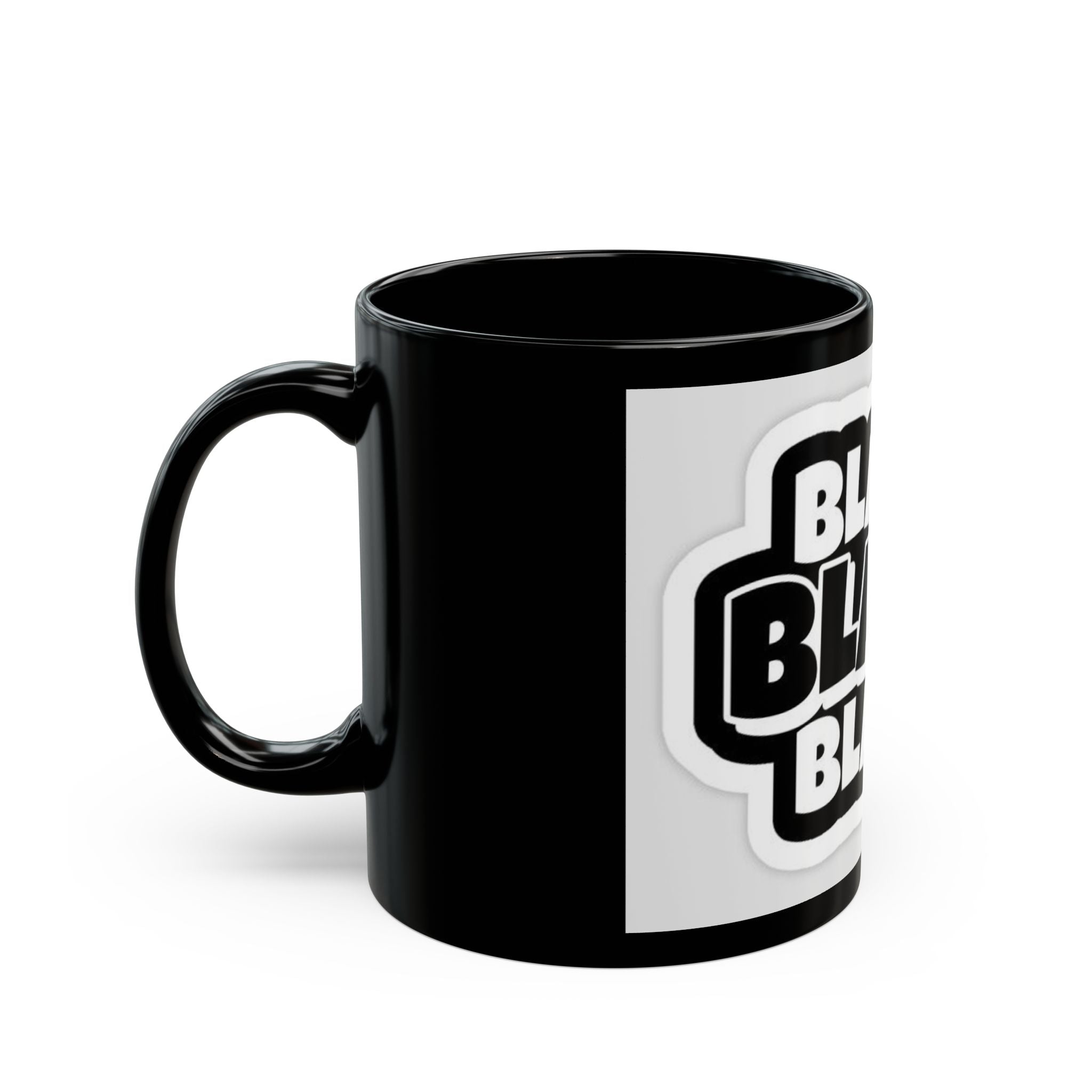 Funny Black Mug - 'Blah Blah Blah' Coffee Cup - Perfect Gift for Coffee Lovers