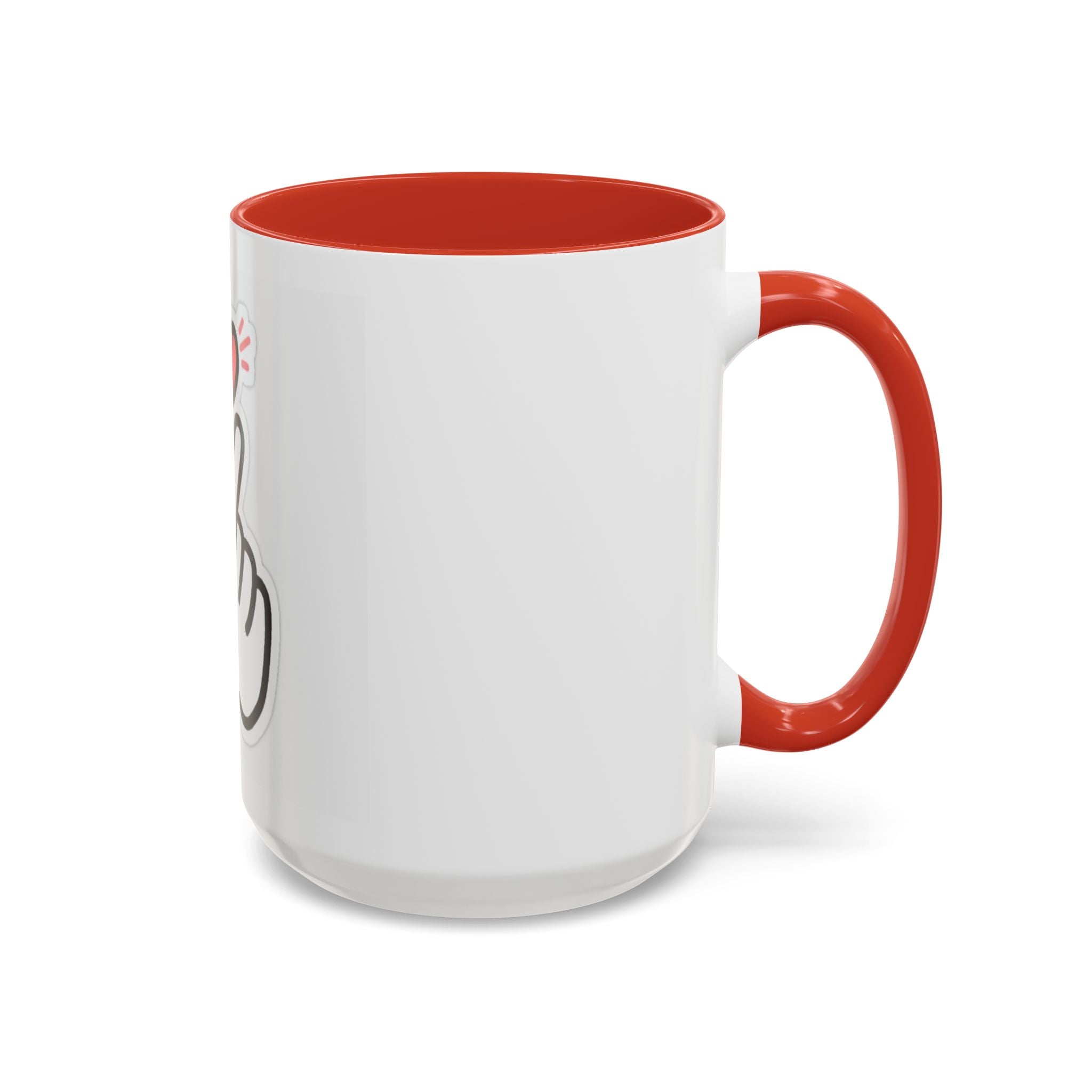 Love Gesture Accent Coffee Mug - Cute 11oz & 15oz Coffee Cup for Gifts