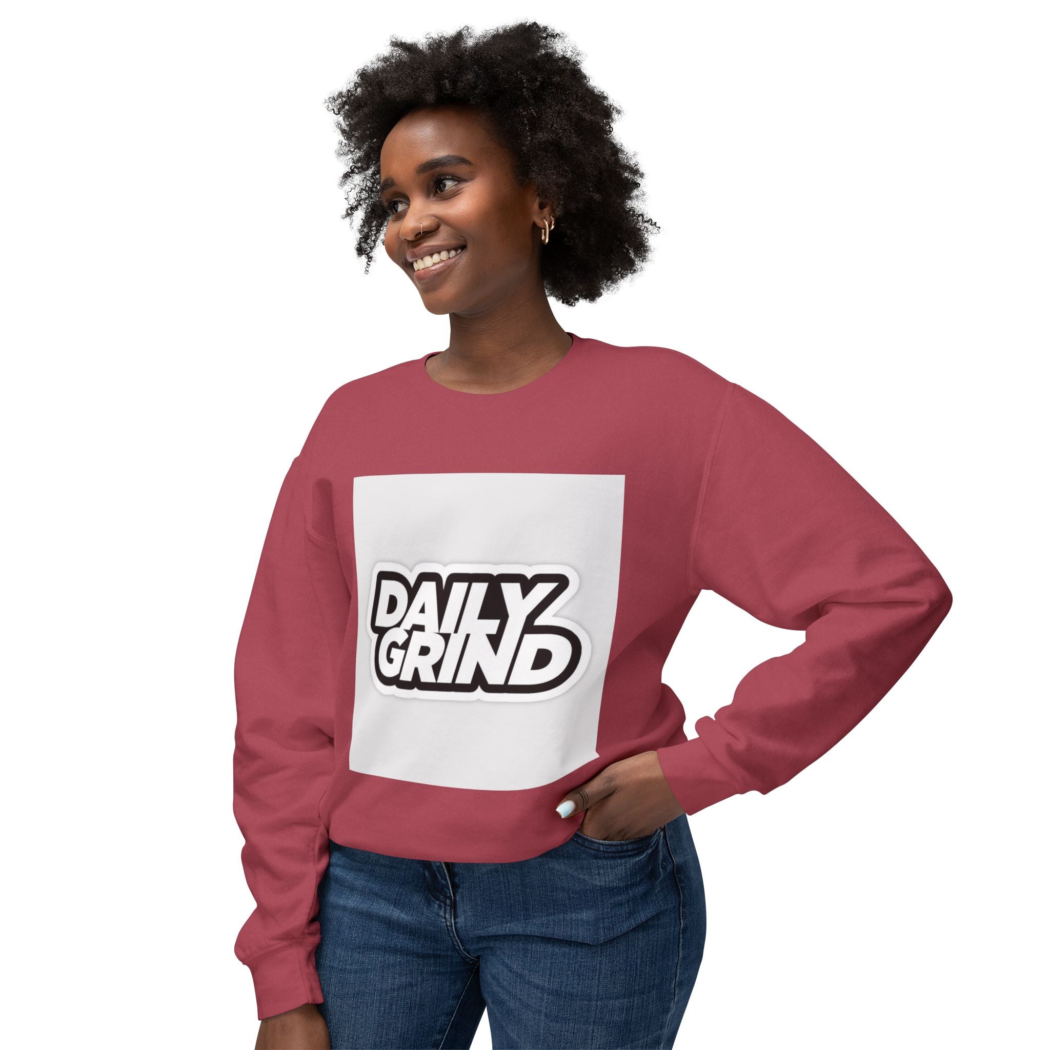Daily Grind Unisex Lightweight Crewneck Sweatshirt - Motivational Casual Wear
