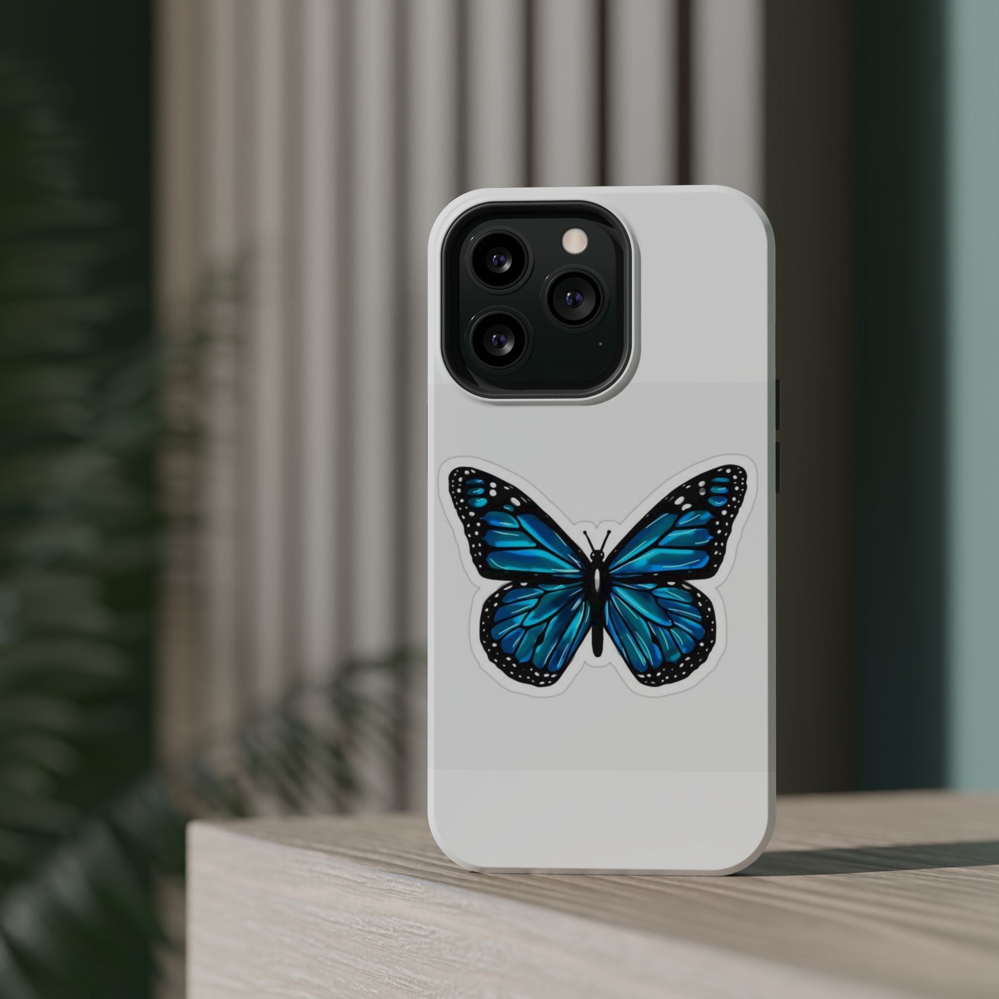 Blue Butterfly Magnetic Tough Case - Stylish Protection for Phone Lovers