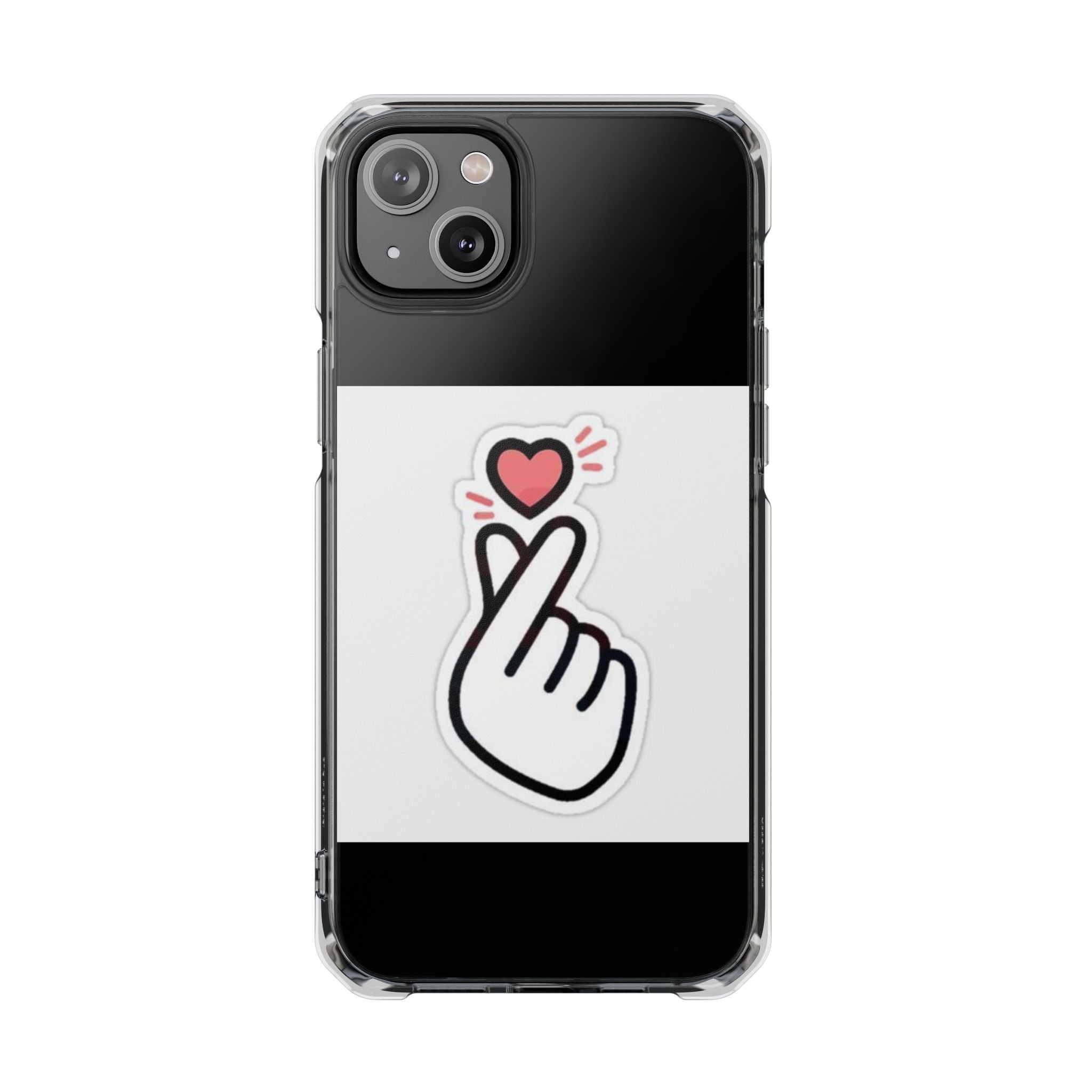 Magnetic Clear Phone Case - Heart Gesture Design