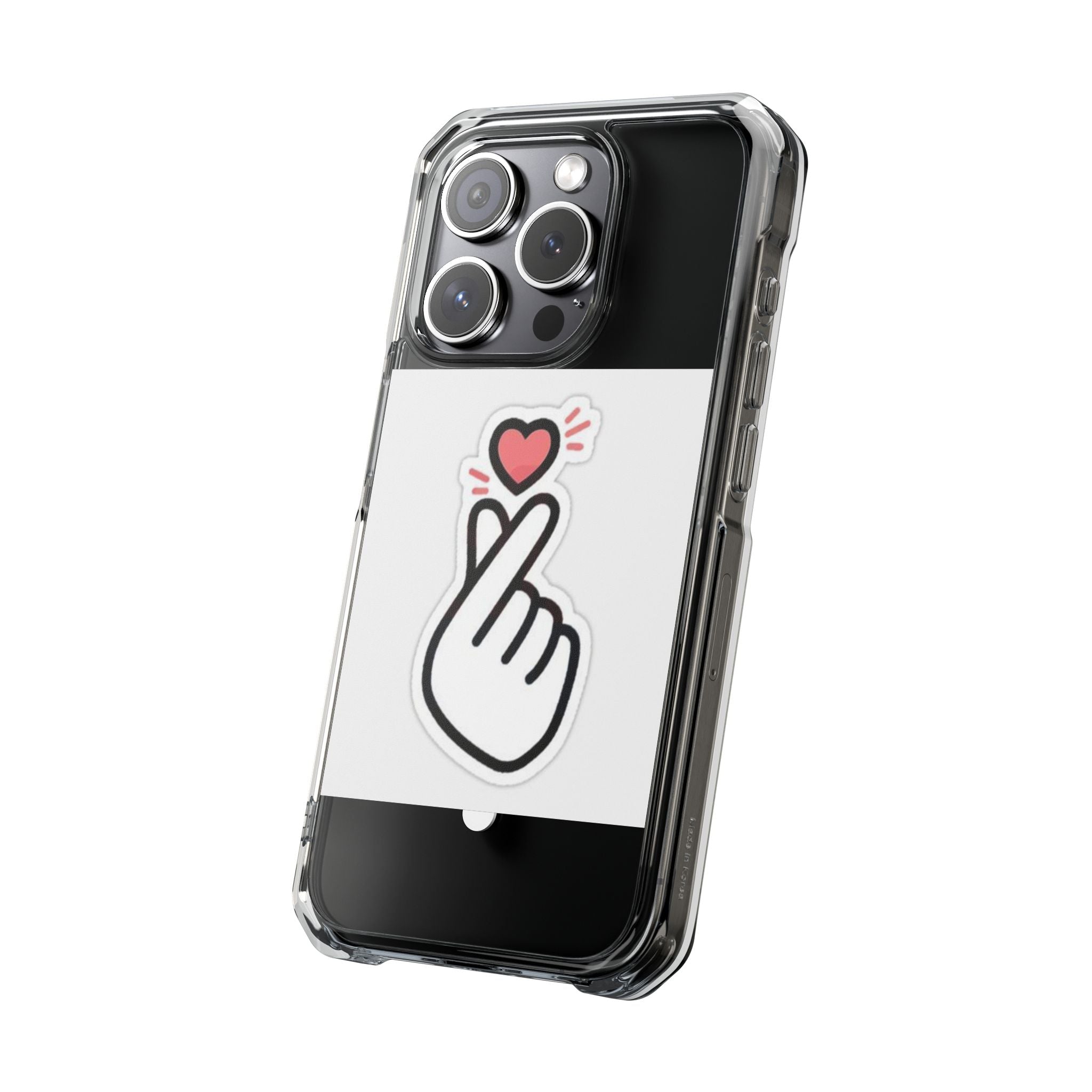 Magnetic Clear Phone Case - Heart Gesture Design