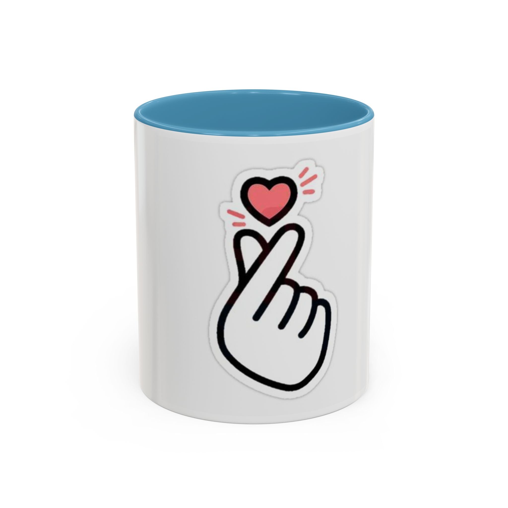 Love Gesture Accent Coffee Mug - Cute 11oz & 15oz Coffee Cup for Gifts