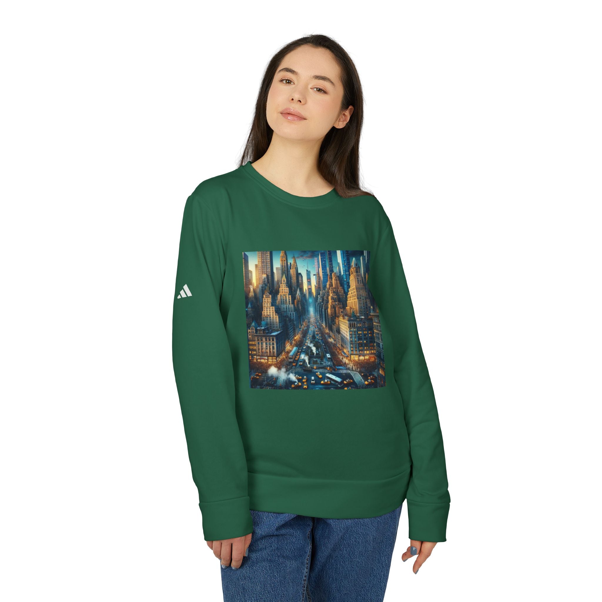 Urban Skyline Fleece Sweatshirt - Unisex Adidas Crewneck