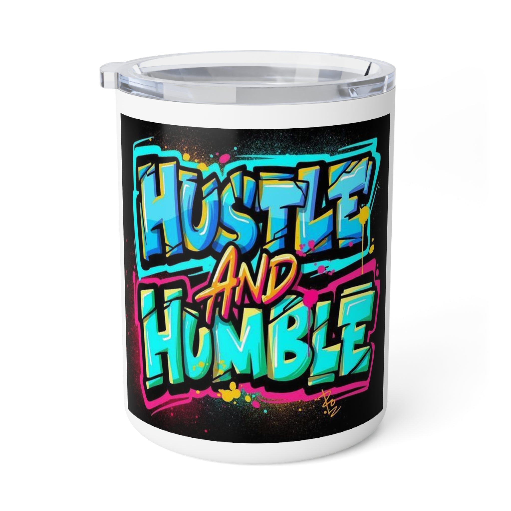 Hustle and Humble Insulated Coffee Mug - Motivational 10oz Travel Cup
