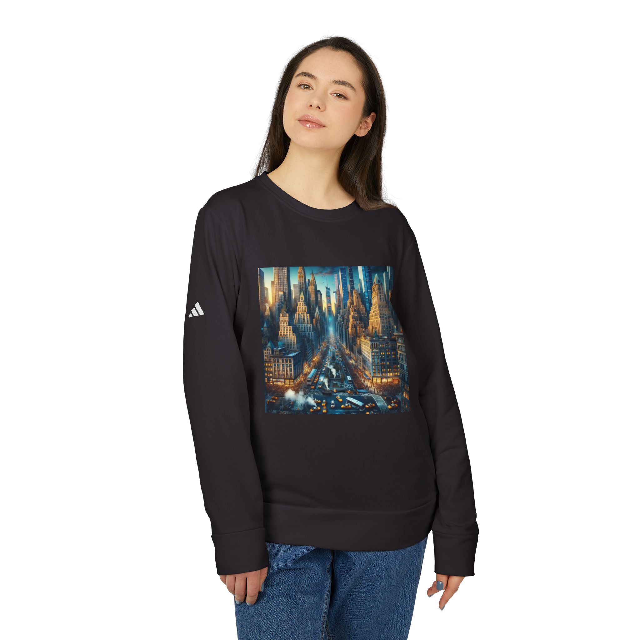 Urban Skyline Fleece Sweatshirt - Unisex Adidas Crewneck