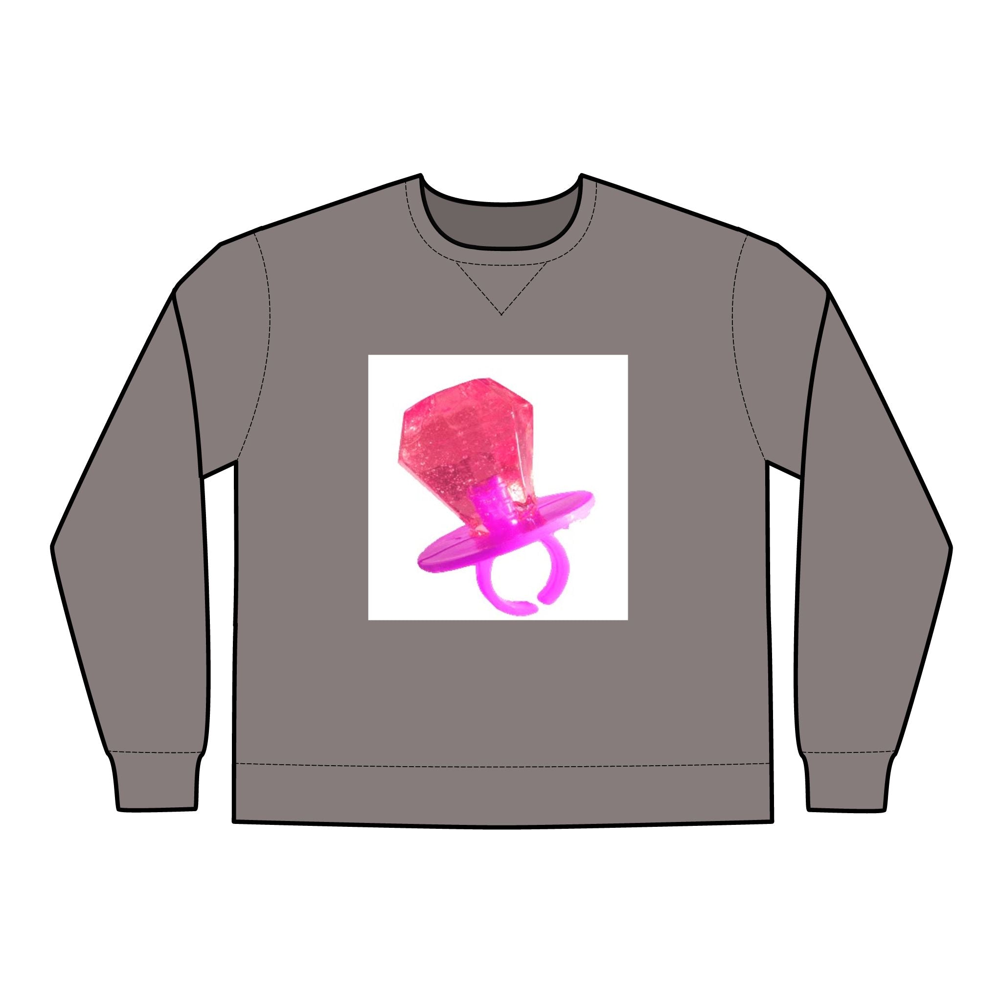 Glamorous Pink Ring Sweatshirt, Unisex Cozy Crewneck, Perfect for Birthdays, Celebrations, Everyday Comfort, Unique Gift Idea