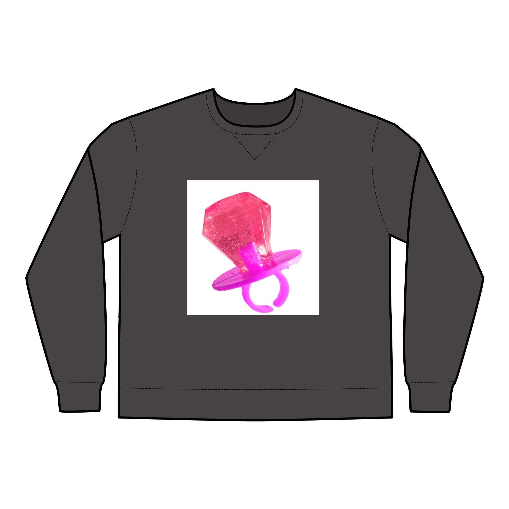 Glamorous Pink Ring Sweatshirt, Unisex Cozy Crewneck, Perfect for Birthdays, Celebrations, Everyday Comfort, Unique Gift Idea