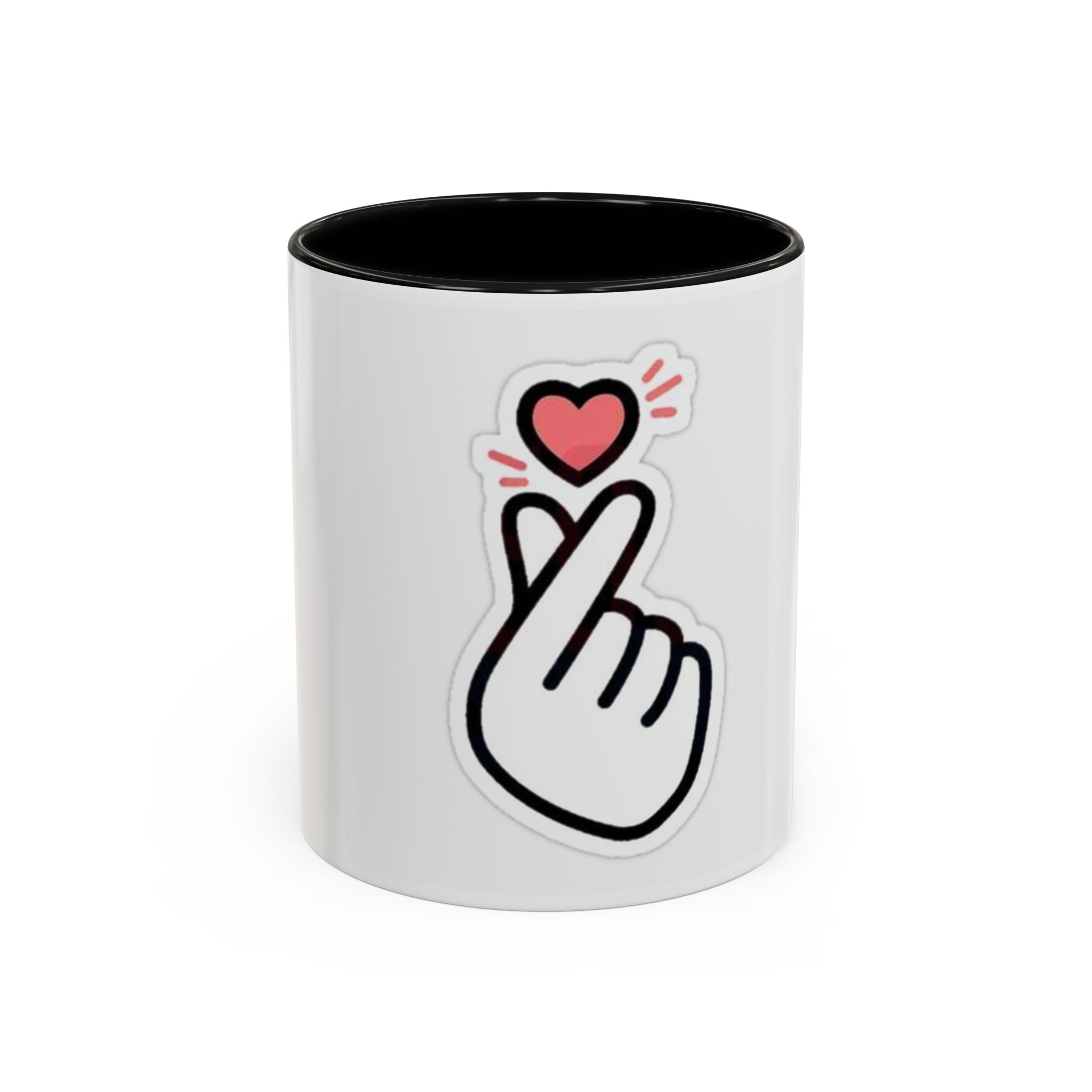 Love Gesture Accent Coffee Mug - Cute 11oz & 15oz Coffee Cup for Gifts