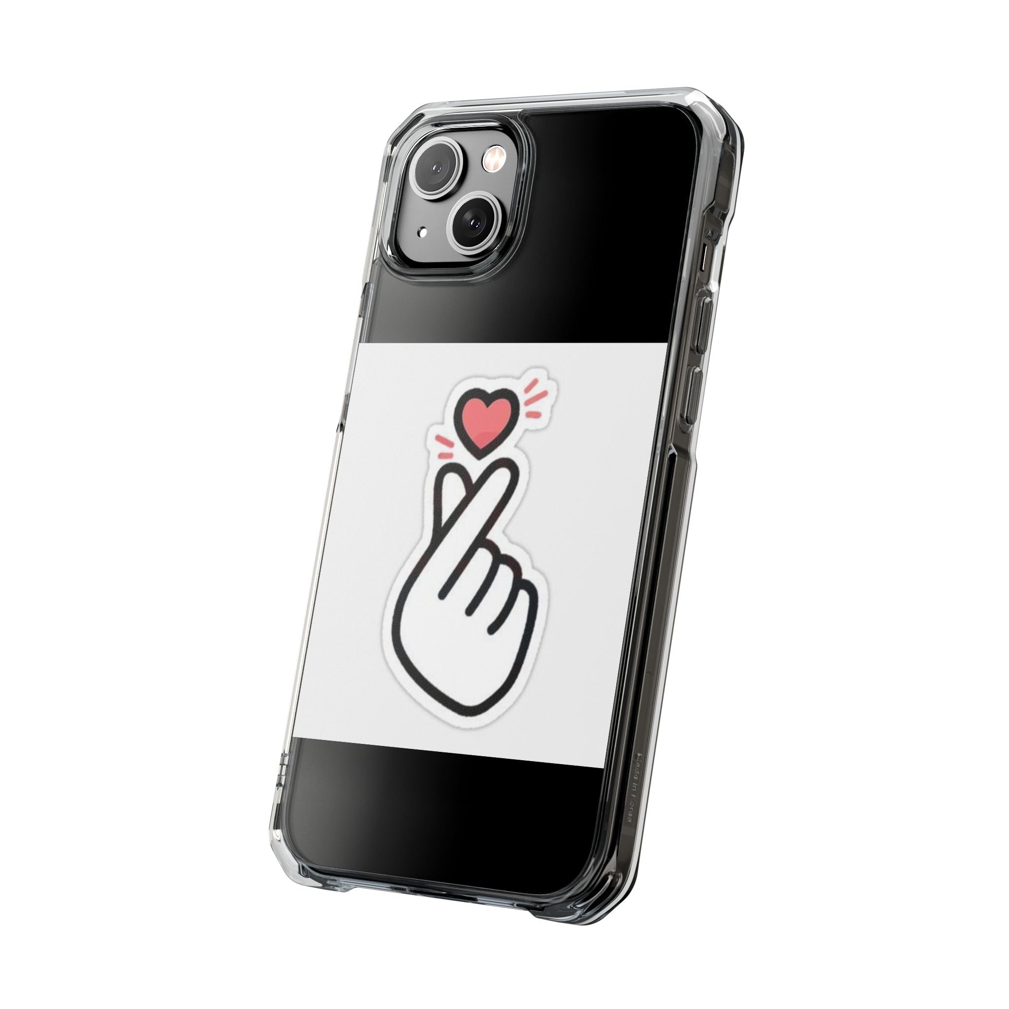Magnetic Clear Phone Case - Heart Gesture Design