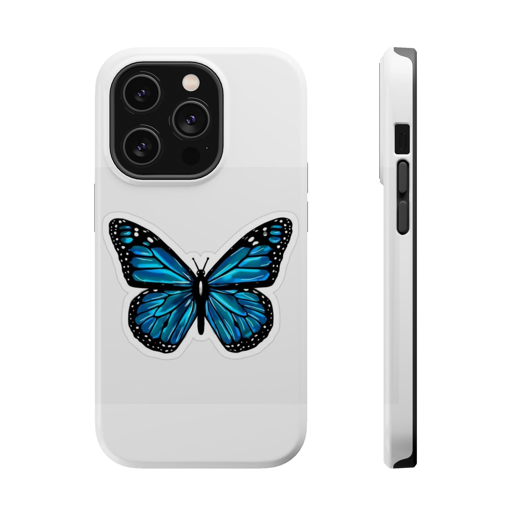 Blue Butterfly Magnetic Tough Case - Stylish Protection for Phone Lovers