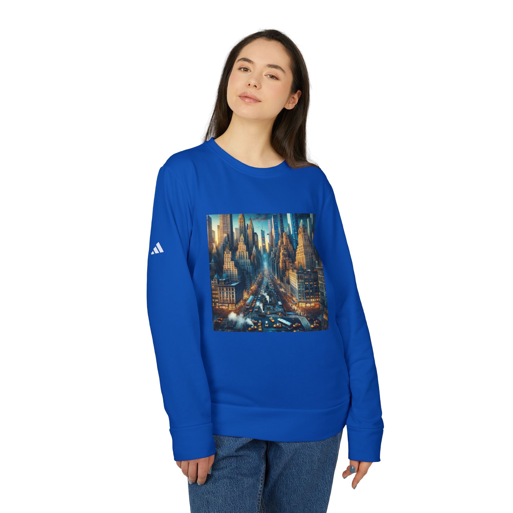 Urban Skyline Fleece Sweatshirt - Unisex Adidas Crewneck